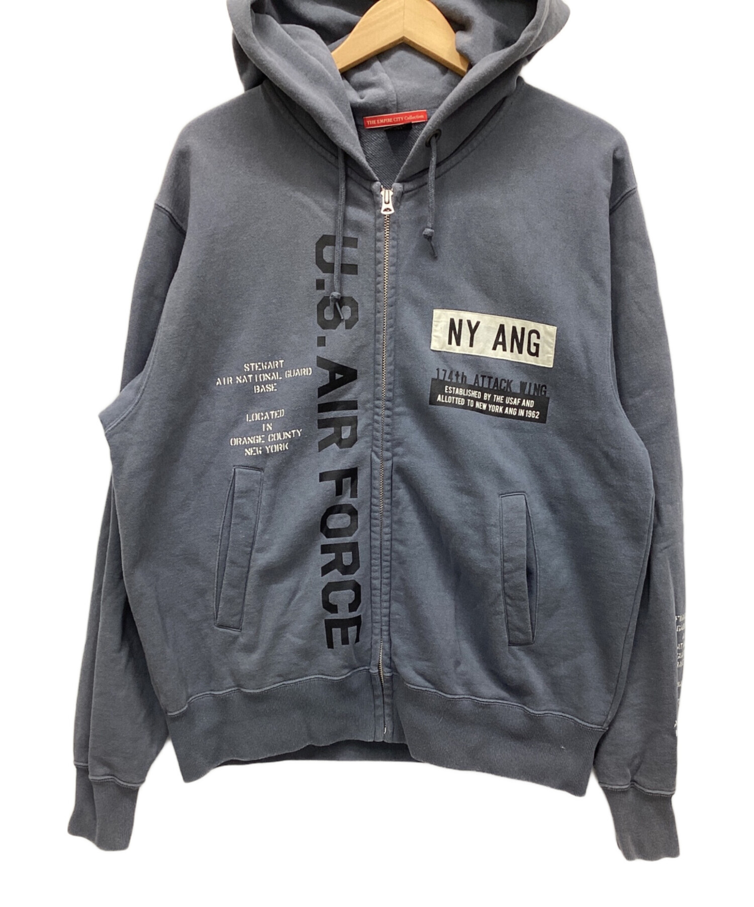 ej25 AVIREX グレー パーカー ビッグロゴ メンズL相当 ej25 AVIREX グレー パーカー ビッグロゴ メンズL相当