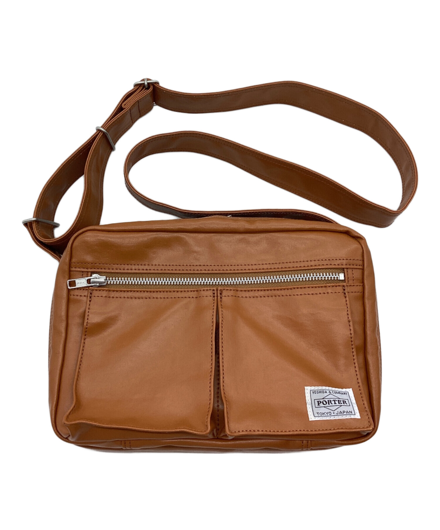 PORTER ブラウンレザー ショルダーバッグ PORTER ポーター ブラウンレザーショルダーバッグ ポーター PORTER
