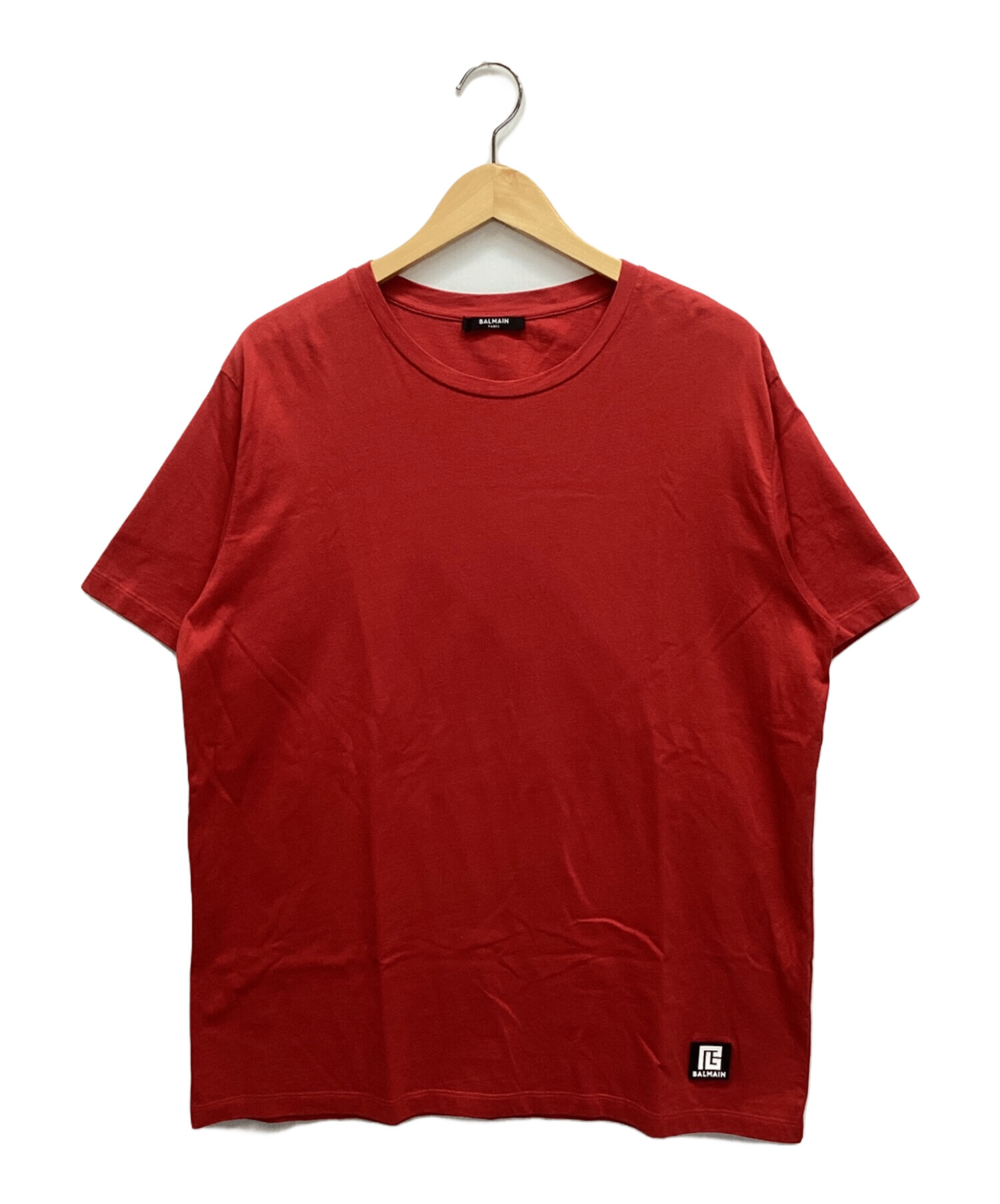 中古・古着通販】BALMAIN (バルマン) Tシャツ レッド サイズ:S 