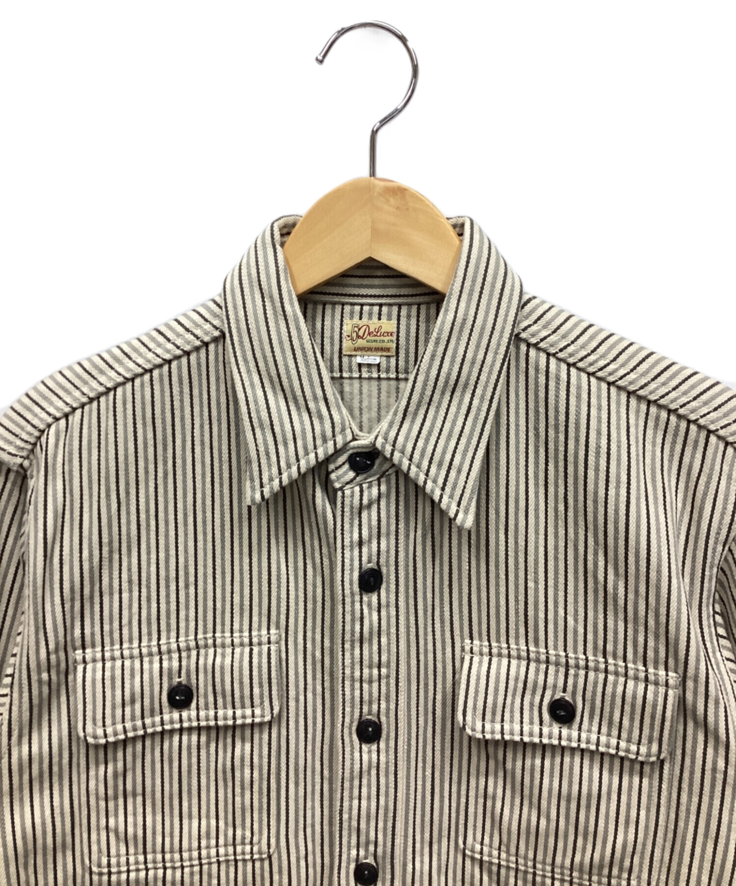 中古・古着通販】DELUXE (デラックス) ストライプシャツ アイボリー