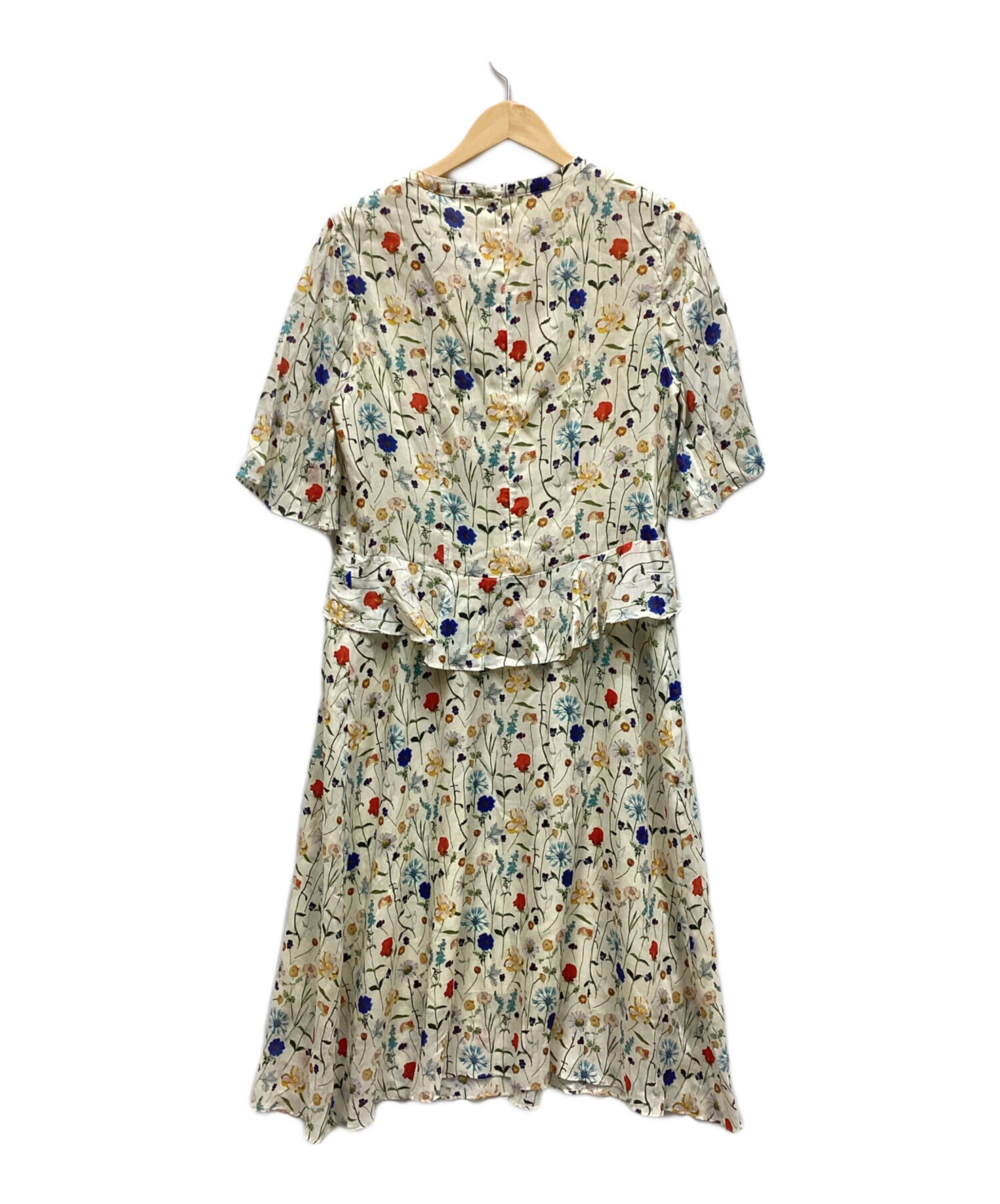 中古・古着通販】VOUS ETES (ヴゼット) 半袖ワンピース アイボリー 
