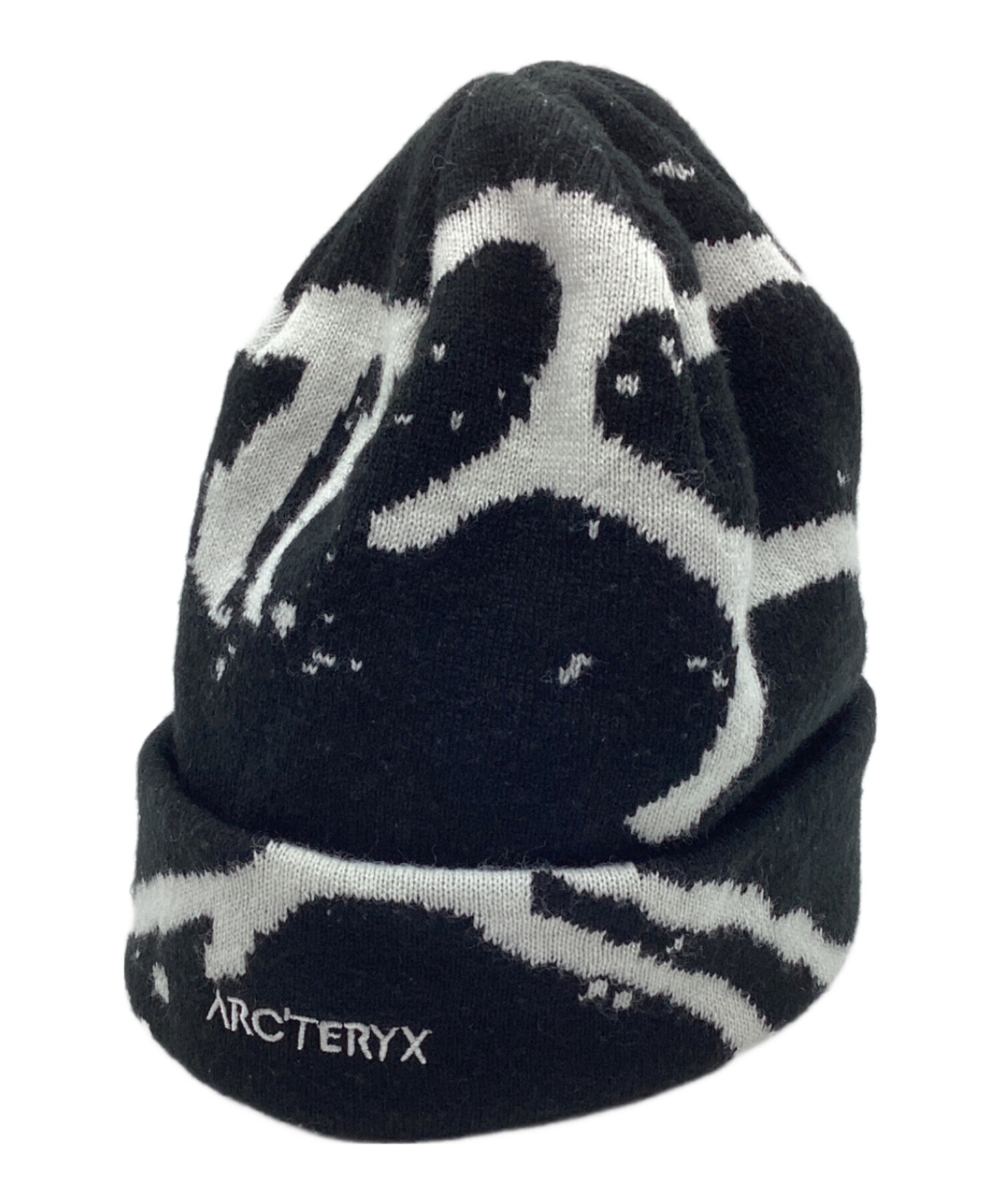 ARC'TERYX ニット帽 ブラック・ホワイト 中古・古着通販】ARC'TERYX (アークテリクス) ニット帽 ブラック