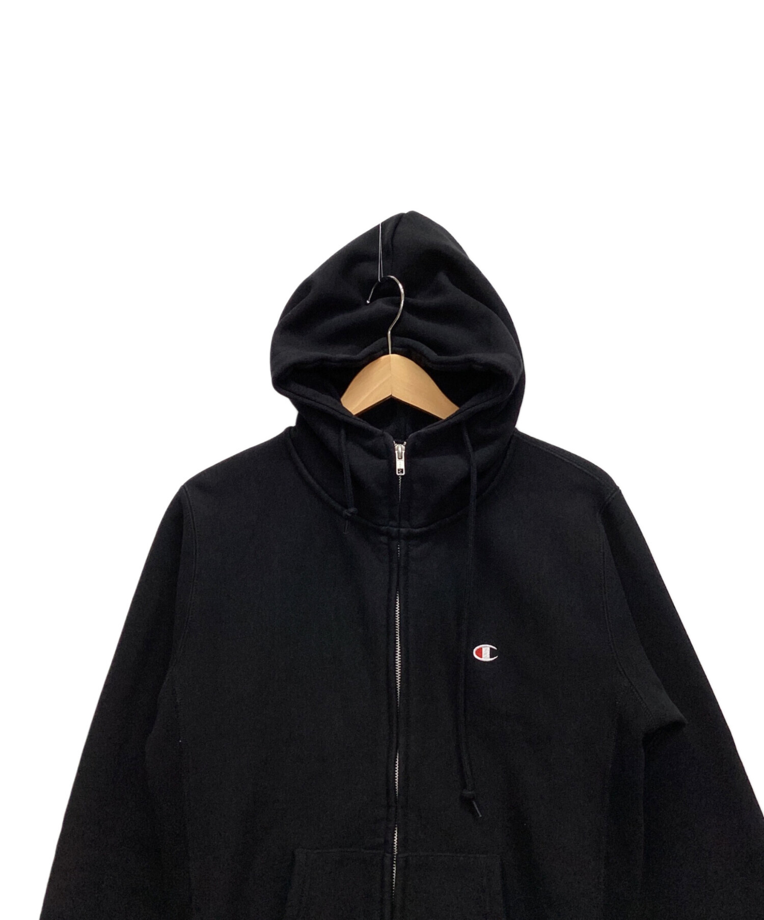 中古・古着通販】Champion (チャンピオン) ジップパーカー ブラック 