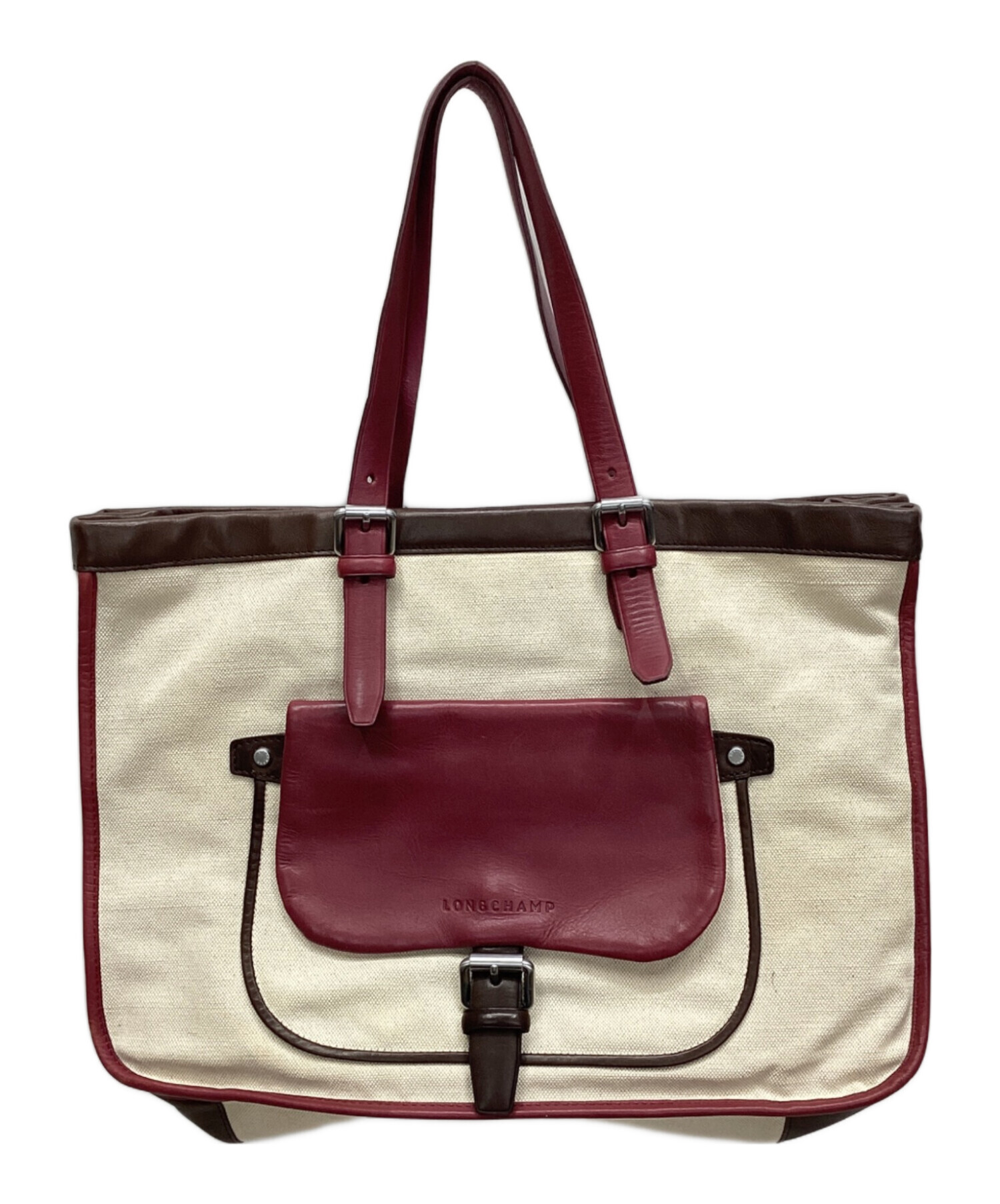 中古・古着通販】LONGCHAMP (ロンシャン) トートバッグ ホワイト