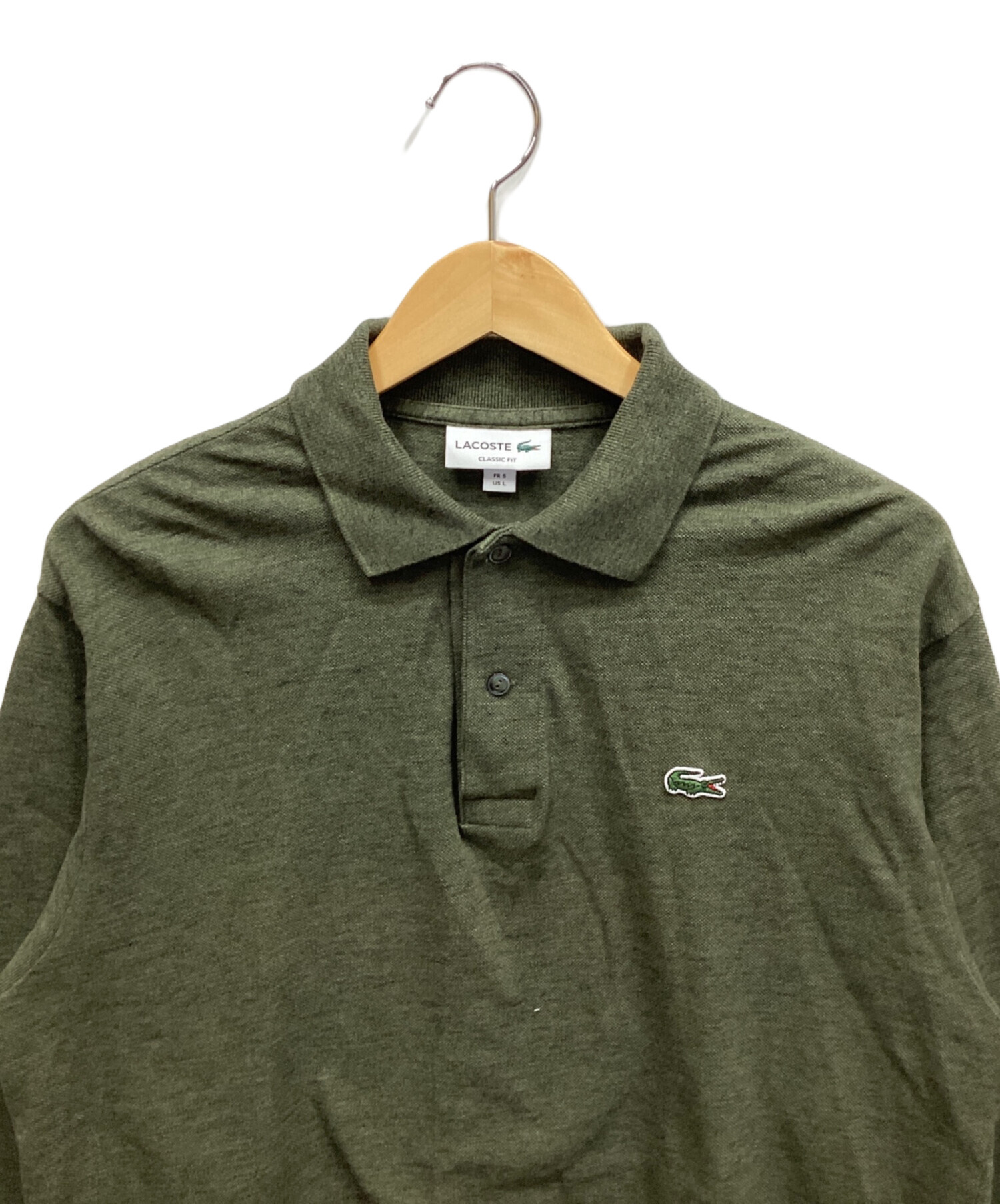 中古・古着通販】LACOSTE (ラコステ) 長袖ポロシャツ カーキ サイズ