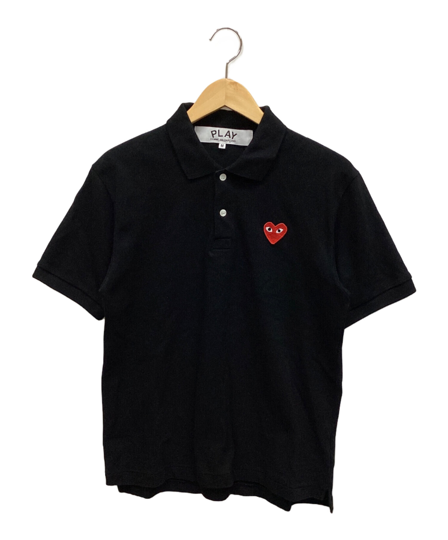 PLAY COMME des GARCONS ポロシャツ M 黒 【古着】【中古】【送料無料】 中古・古着通販】PLAY COMME des GARCONS (プレイコムデギャルソン