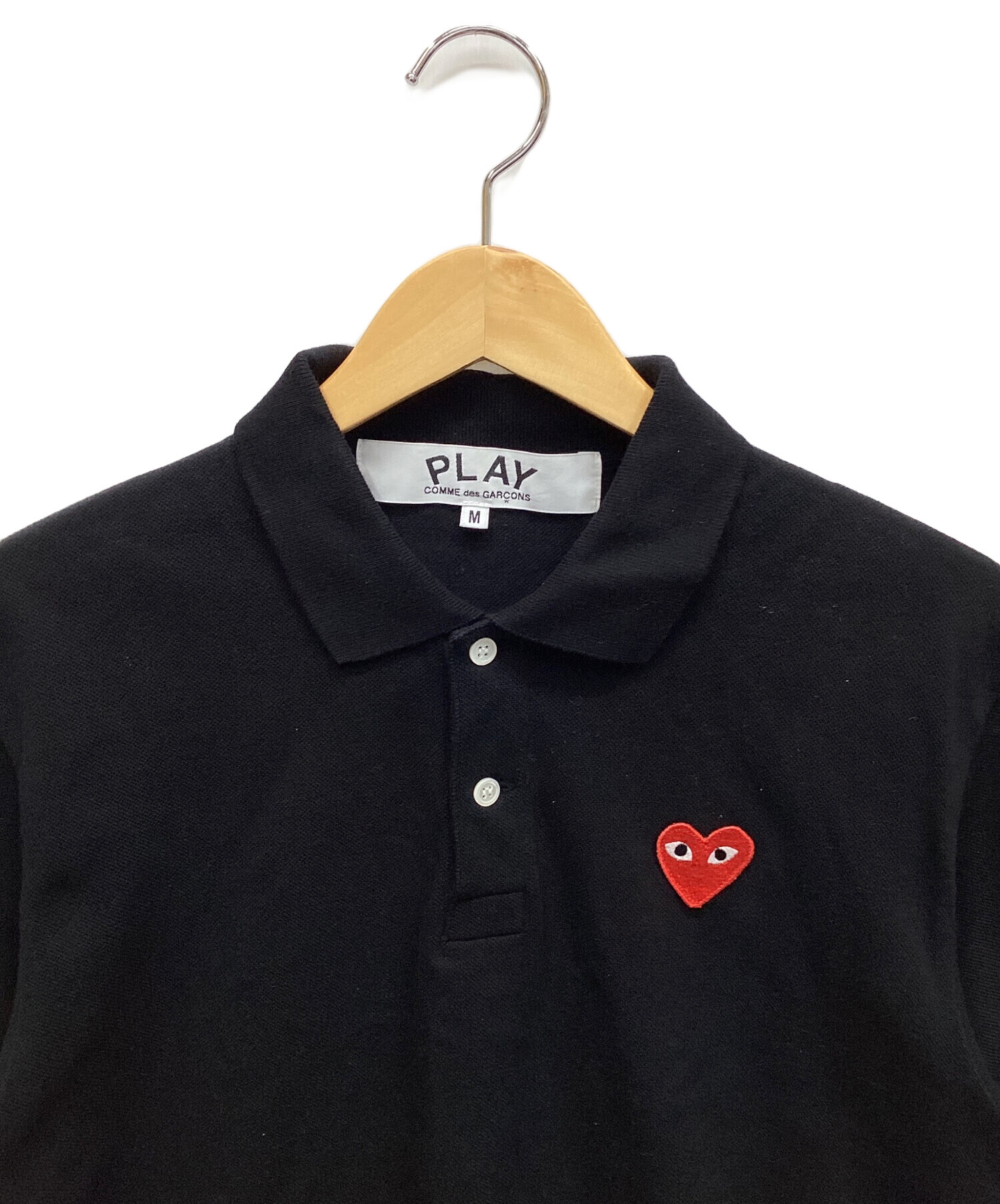 PLAY COMME des GARCONS ポロシャツ M 黒 【古着】【中古】【送料無料】 中古・古着通販】PLAY COMME des GARCONS (プレイコムデギャルソン