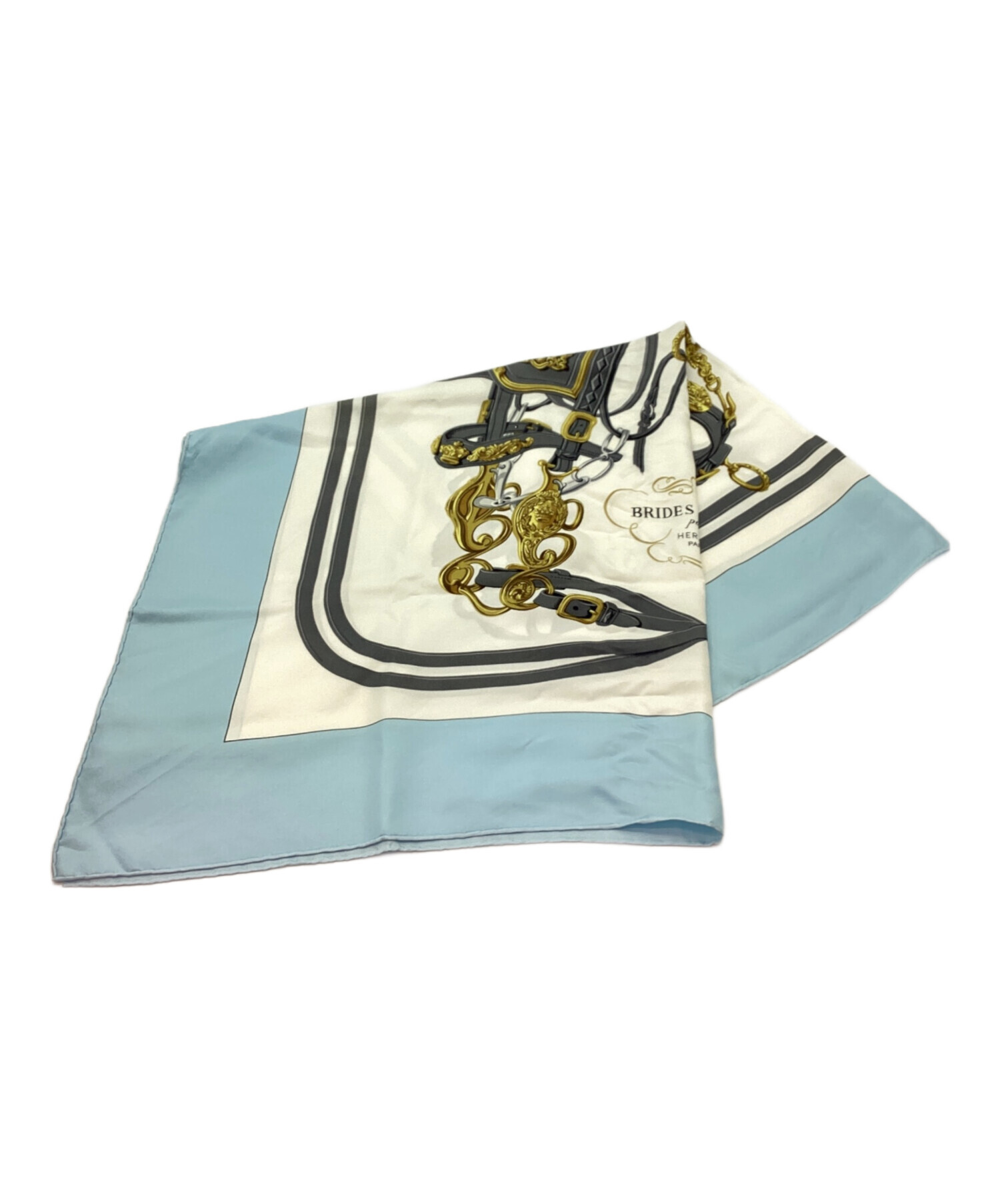 中古・古着通販】HERMES (エルメス) シルクスカーフ ブルー｜ブランド