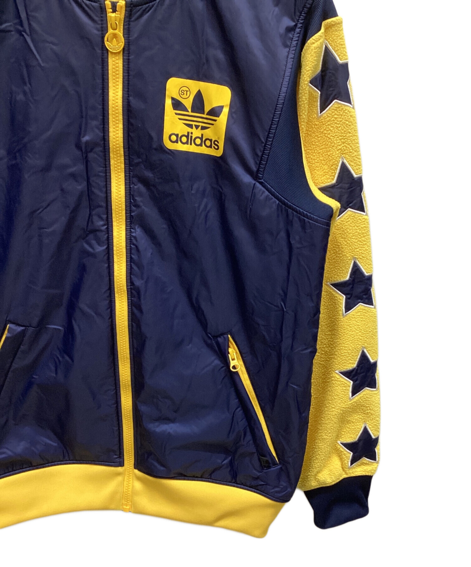 adidas ナイロンジャケット L ネイビー 中古・古着通販】adidas (アディダス) ナイロンジャケット ネイビー