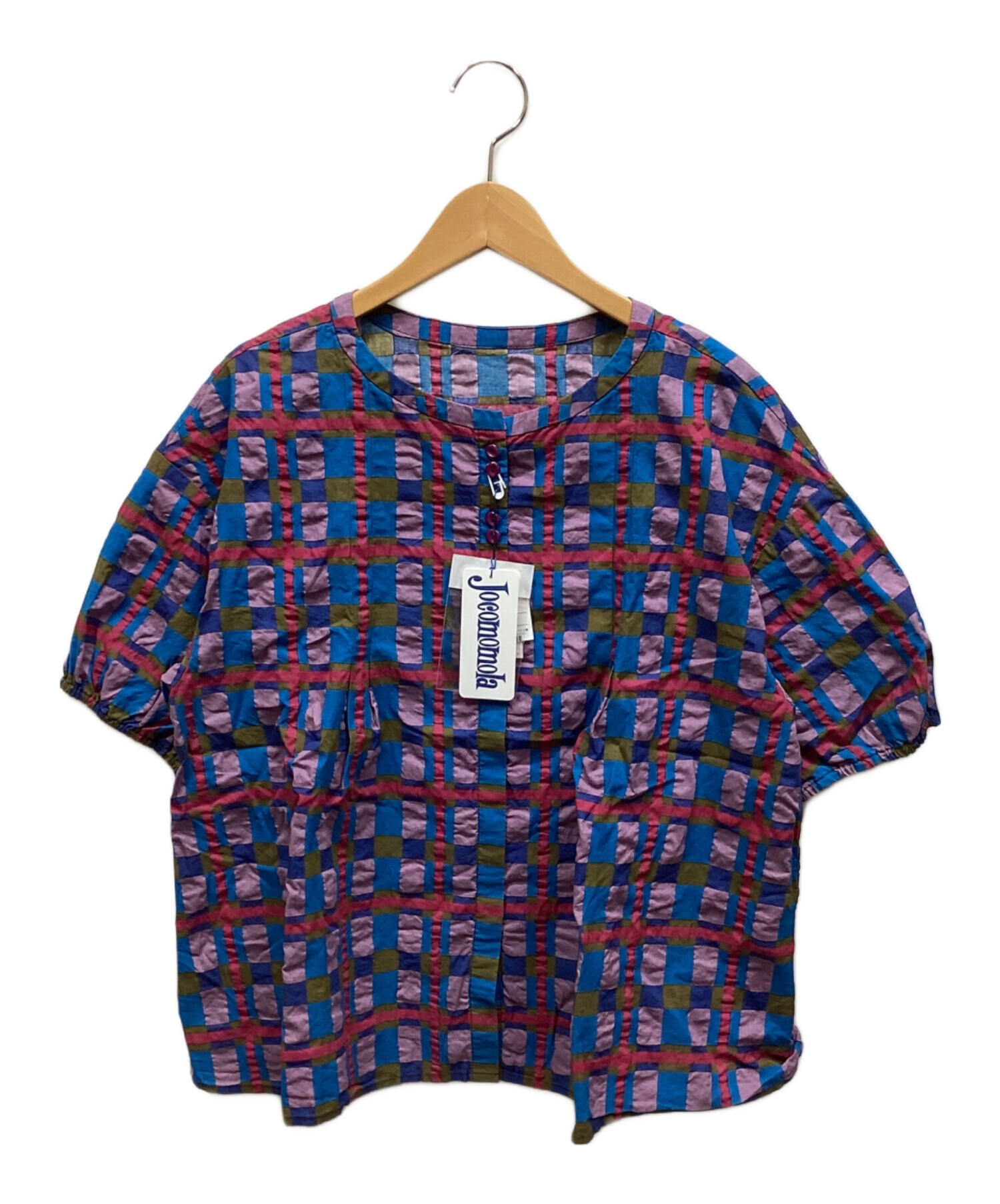 中古・古着通販】Jocomomola (ホコモモラ) 半袖シャツ パープル×ブルー 