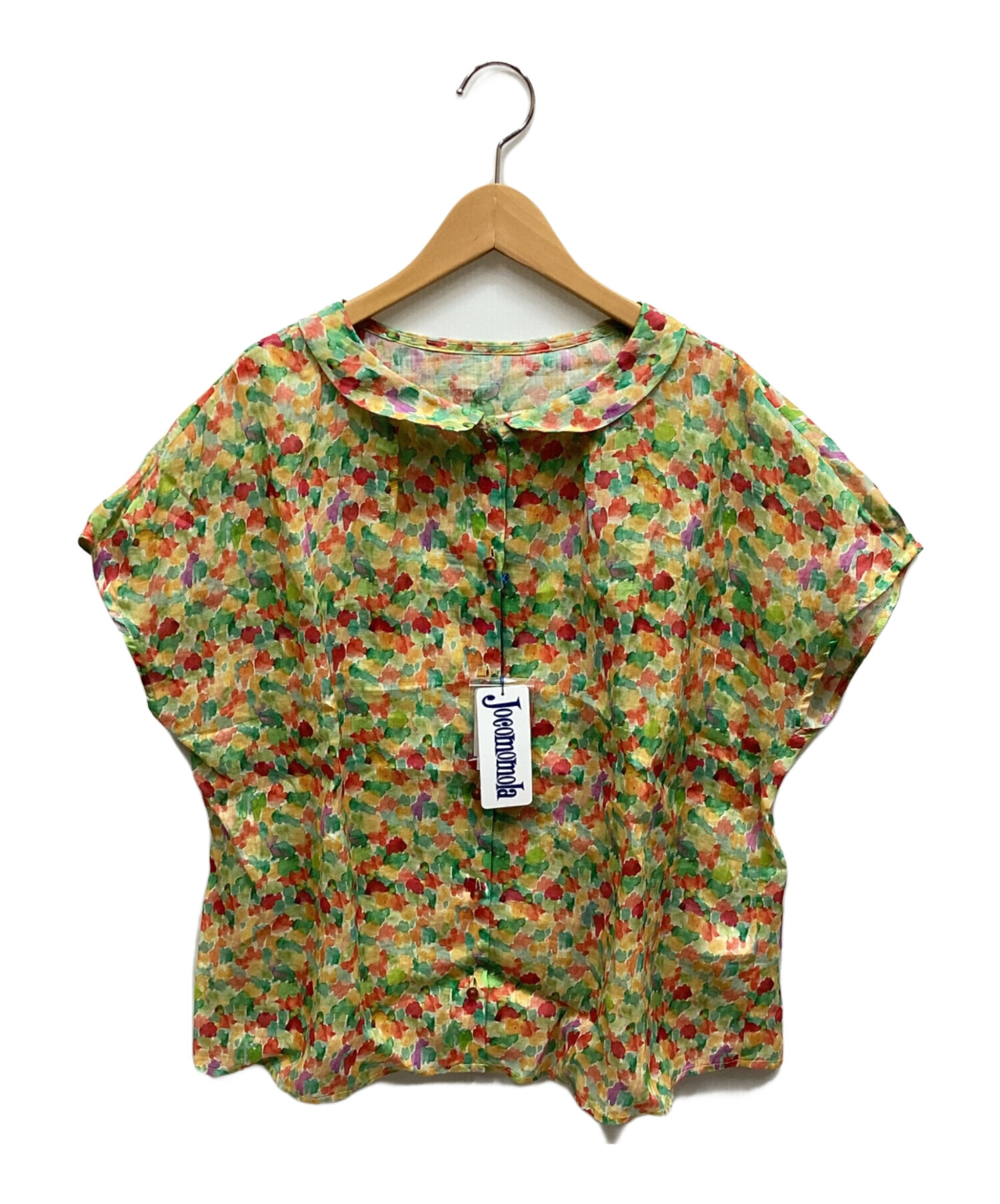 未使用 JOCOMOMOLA ホコモモラ ジビラ フリル 切替 Tシャツ カットソー シャツ プルオーバー 半袖 40 緑系 レディース 古着 中古 USED 中古・古着通販】Jocomomola (ホコモモラ) 長袖シャツ グリーン サイズ