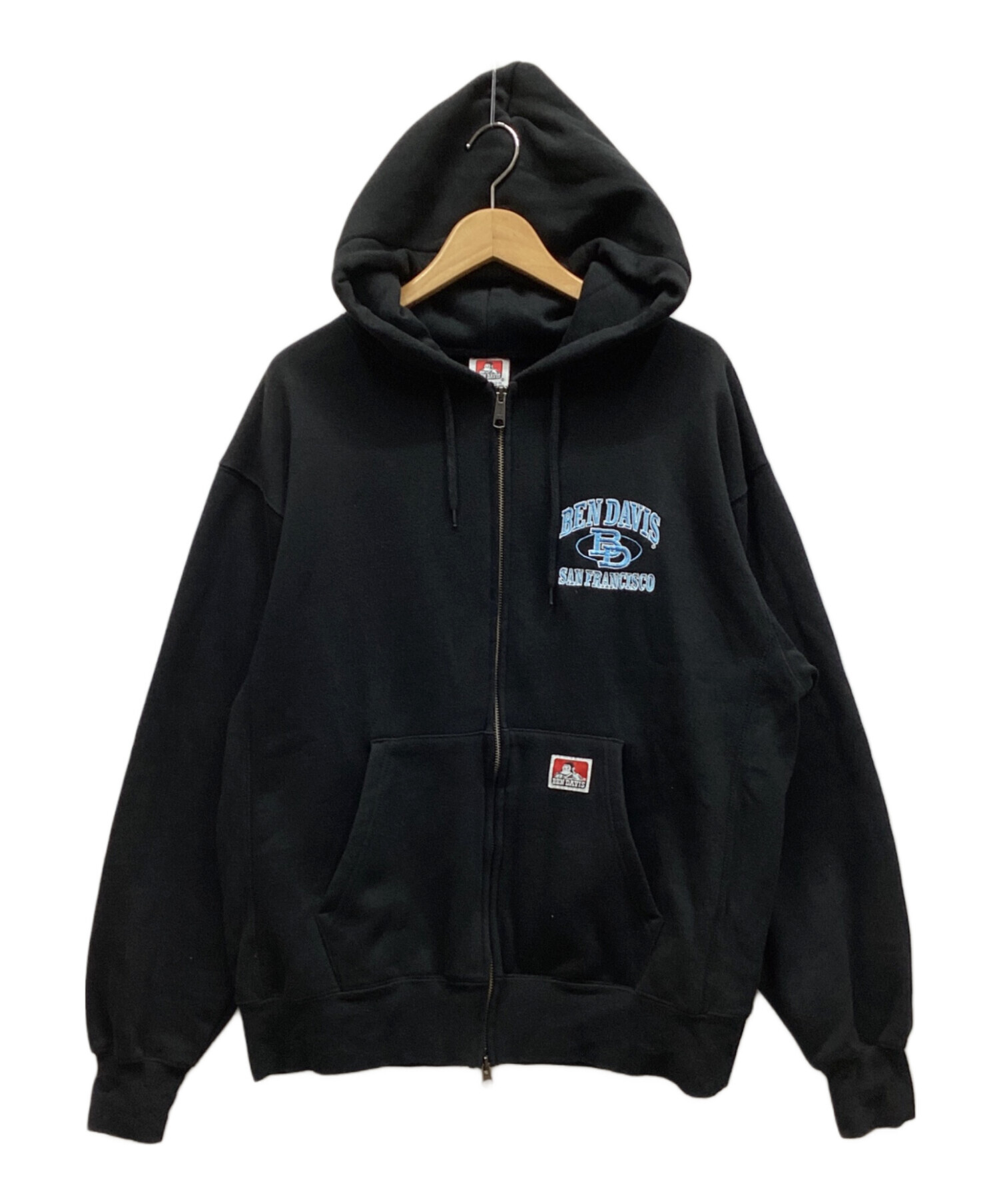 ベンディビスパーカー裏起毛 BEN DAVIS パーカー ベンデイビス 発泡 バックプリント ジップパーカー