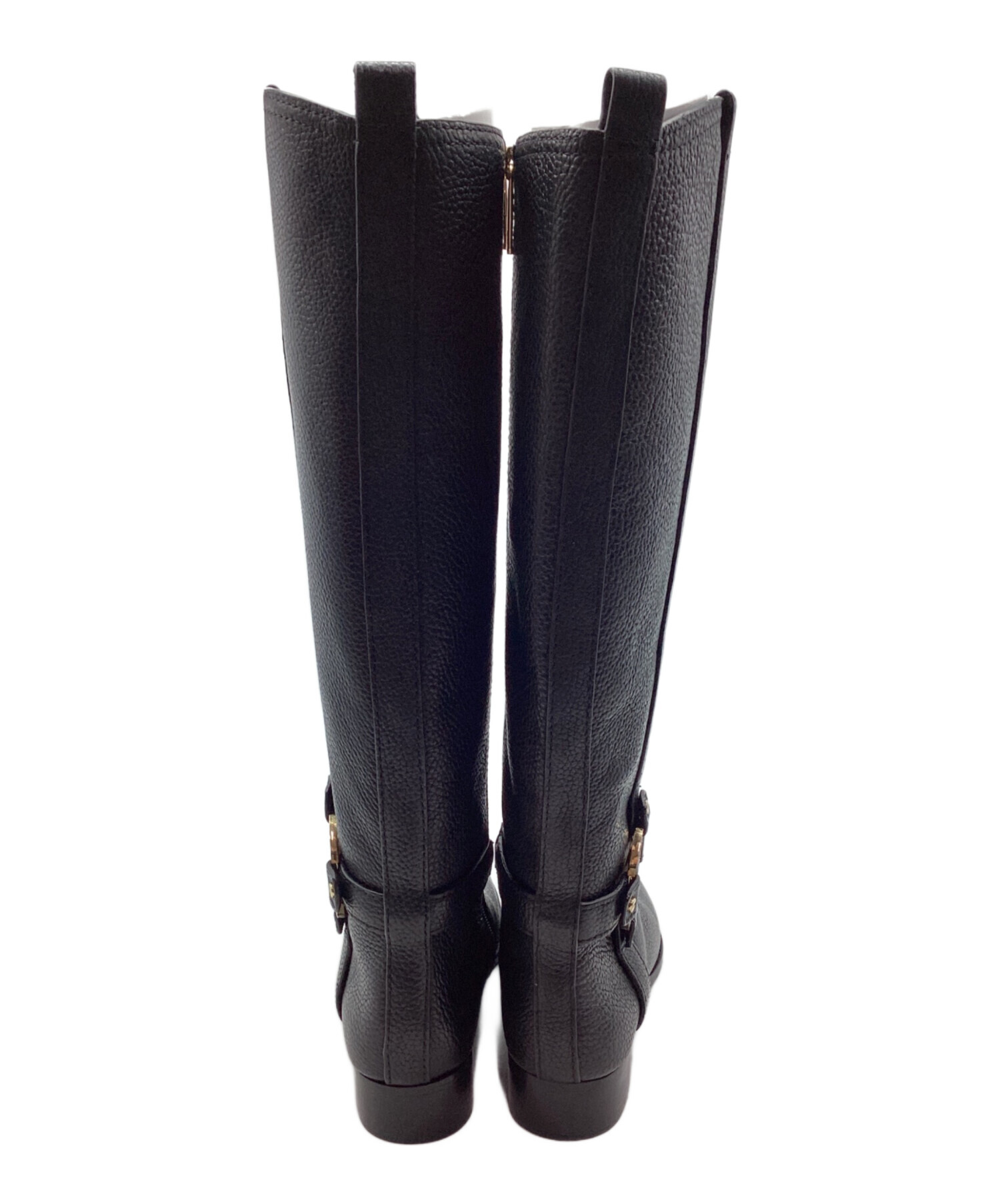 Tory Burch T-ハードウェア レザー ライディングブーツ ブラック 中古・古着通販】TORY BURCH (トリーバーチ) ライディングブーツ