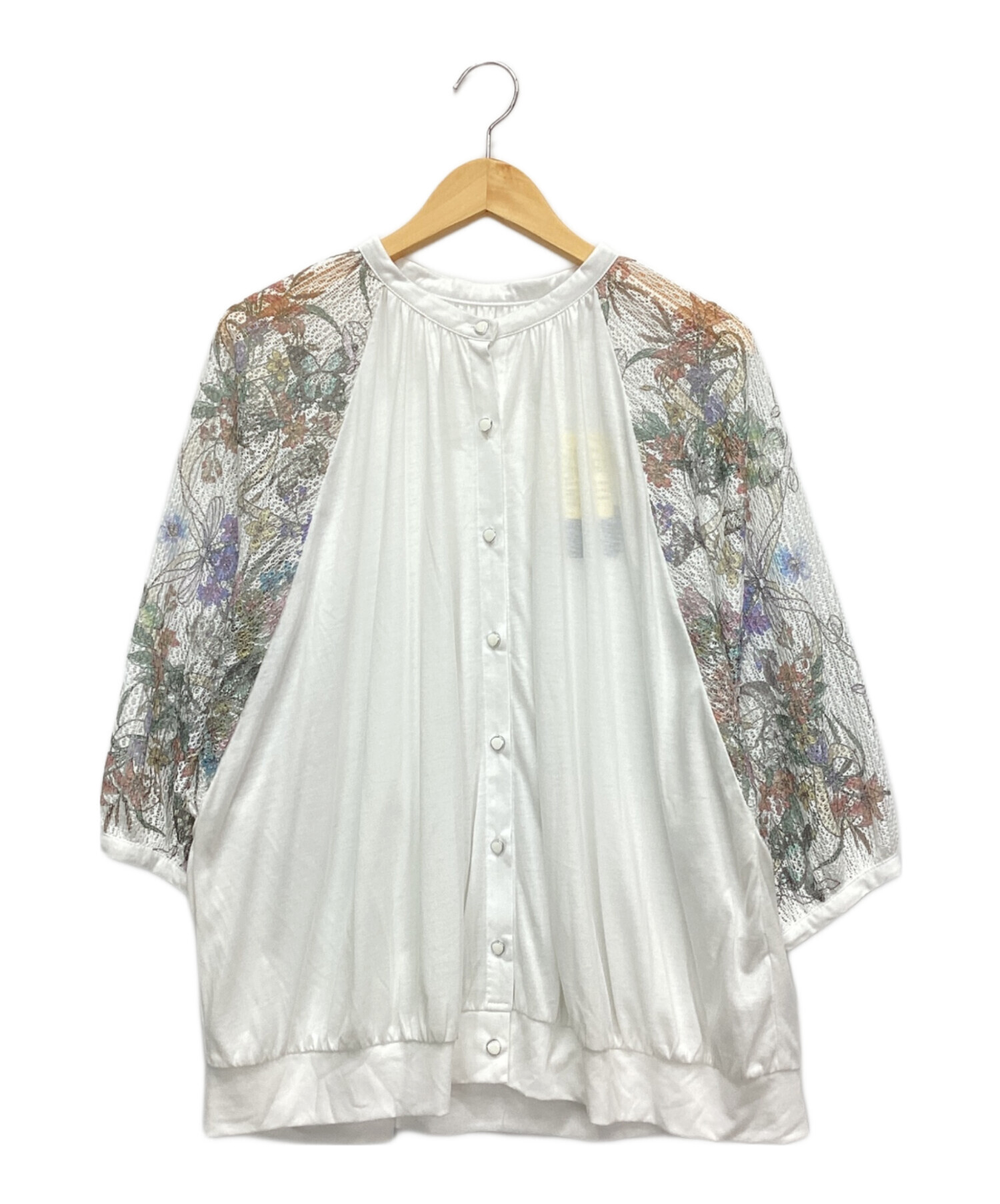 中古・古着通販】iS ScoLar (イズ スカラー) 花柄×ニットソー切替 