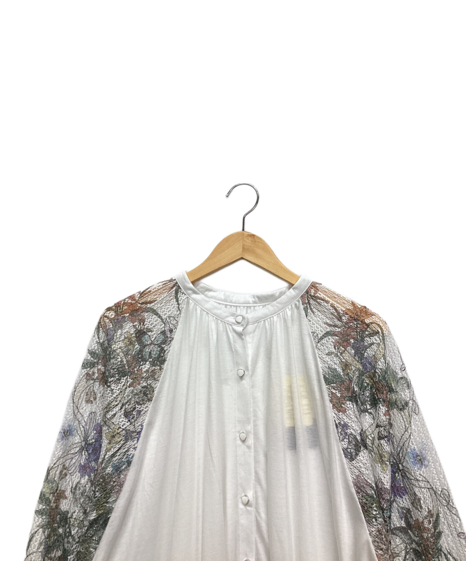 中古・古着通販】iS ScoLar (イズ スカラー) 花柄×ニットソー切替 