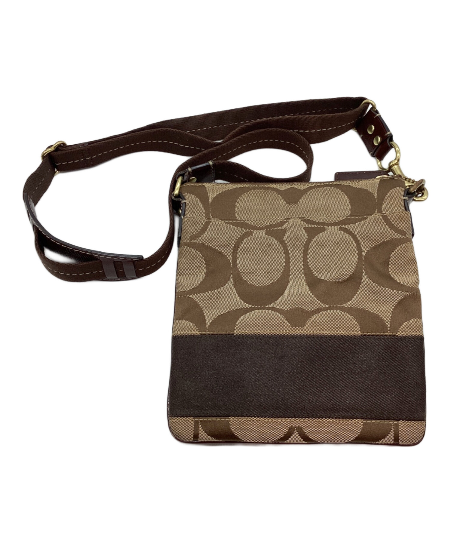 中古・古着通販】COACH (コーチ) ショルダーバッグ ベージュ×ブラウン 