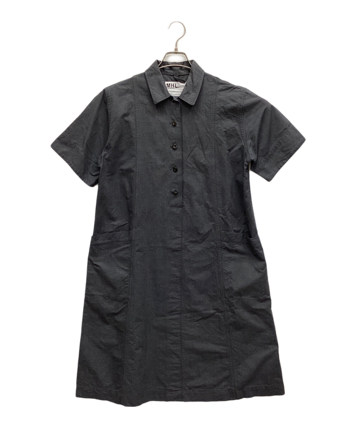 中古・古着通販】MHL (エムエイチエル) 半袖ワンピース ブラック 