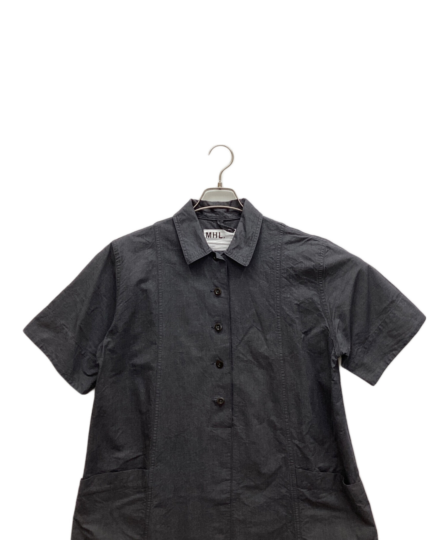 中古・古着通販】MHL (エムエイチエル) 半袖ワンピース ブラック 