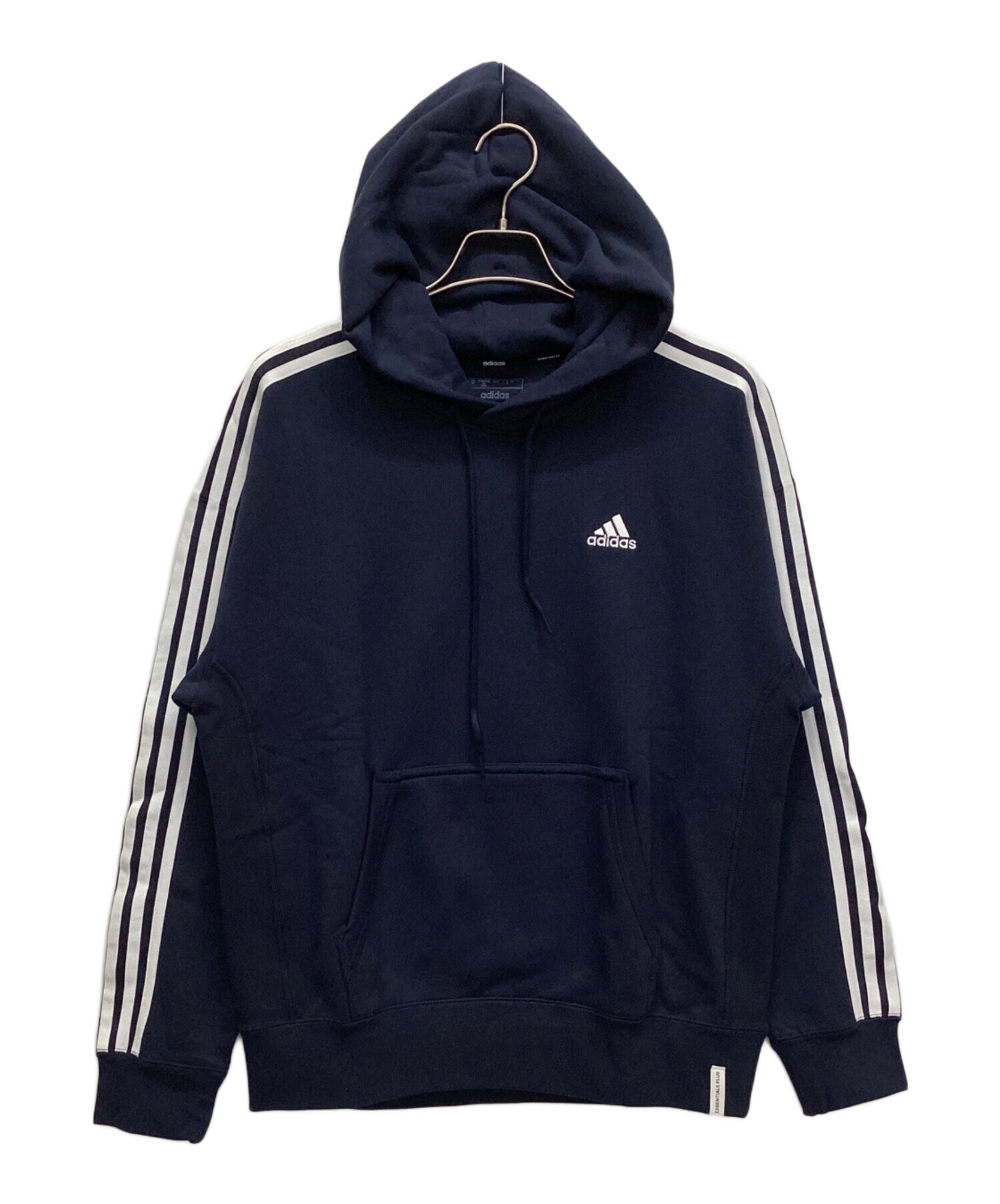 中古・古着通販】adidas (アディダス) プルオーバーパーカー ネイビー 