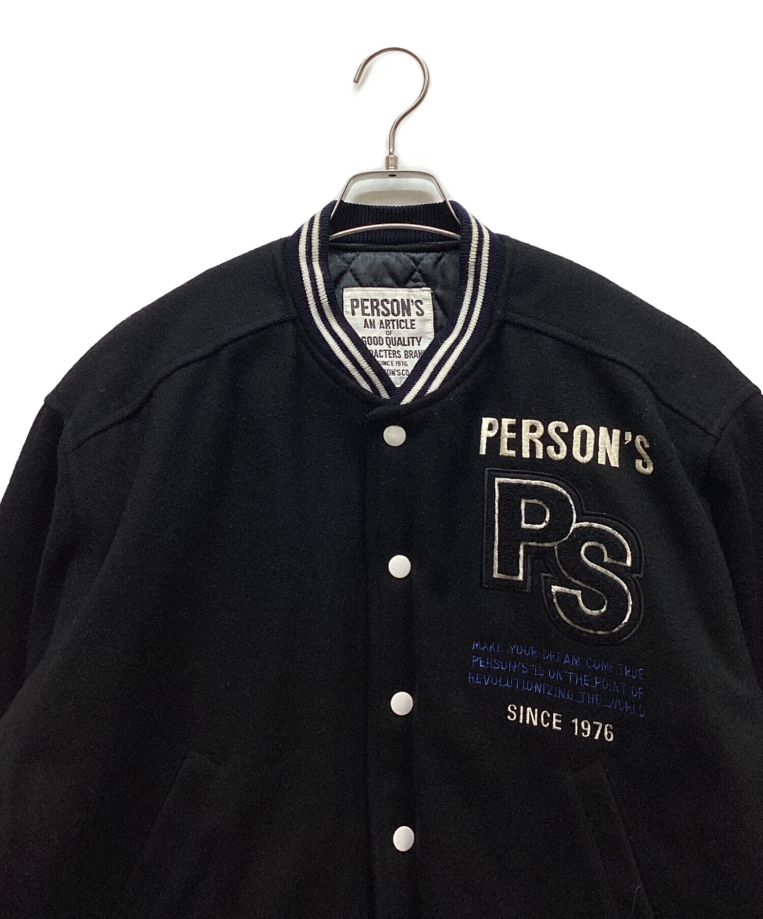中古・古着通販】PERSON'S (パーソンズ) ワッペンジャンパー ブラック