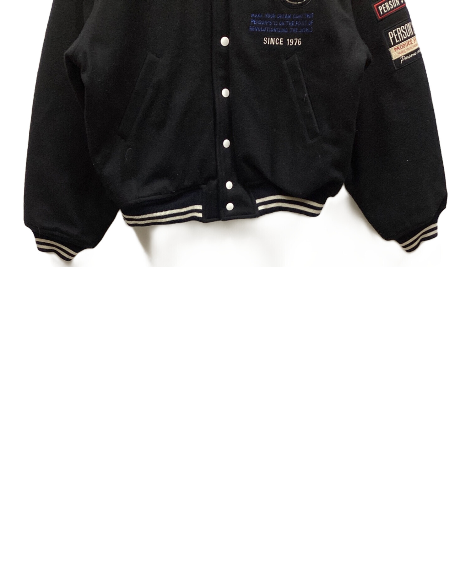 【80s-90s 希少】PERSON'S パーソンズ MA-1 ボア ワッペン 中古・古着通販】PERSON'S (パーソンズ) ワッペンジャンパー ブラック