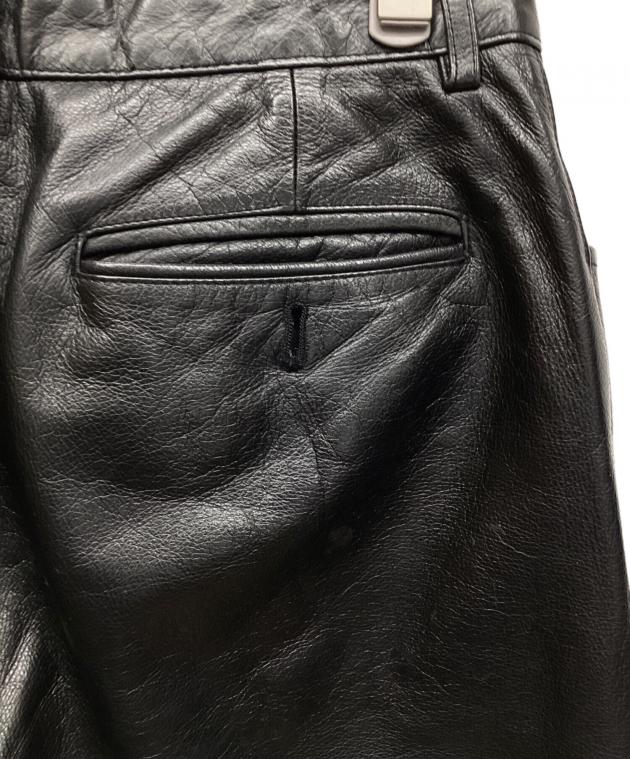 中古・古着通販】PAUL SMITH (ポールスミス) レザーパンツ ブラック