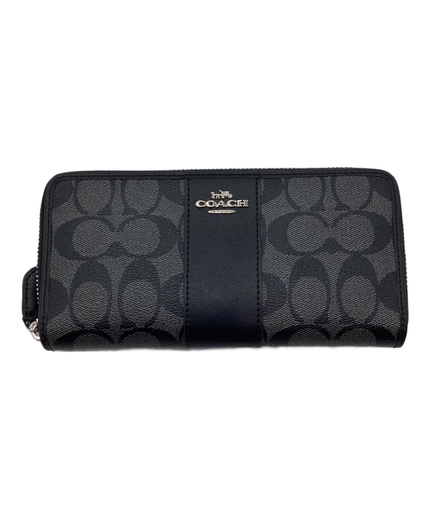 中古・古着通販】COACH (コーチ) 長財布 ブラック×グレー｜ブランド 