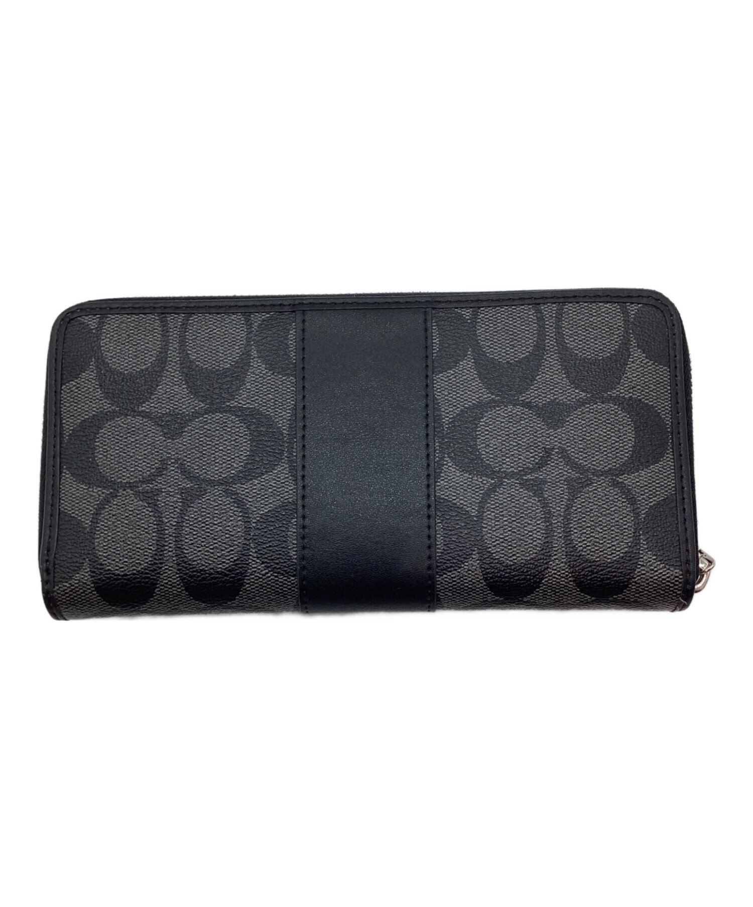 中古・古着通販】COACH (コーチ) 長財布 ブラック×グレー｜ブランド 