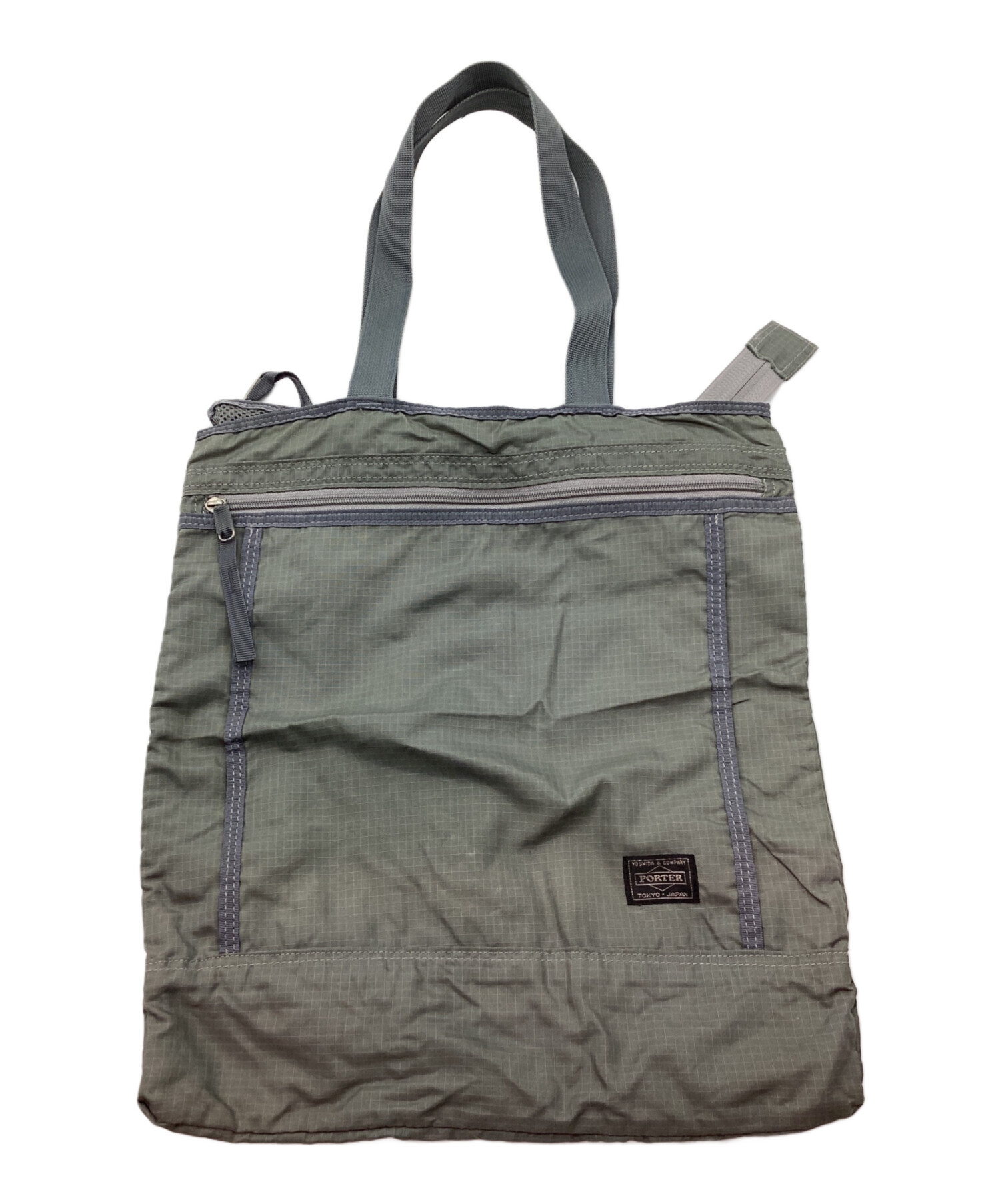 PORTER グレー トートバッグ PORTER デニム トートバッグ リバーシブル 