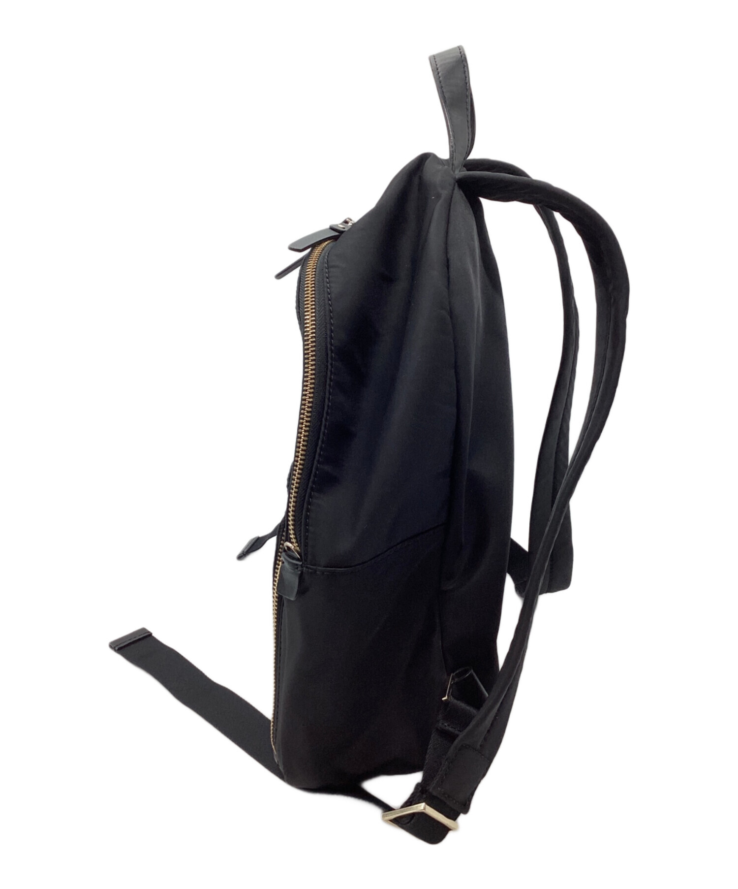 【未使用級】ケイトスペード　リュック　ブラック レザー　ゴールド金具 中古・古着通販】Kate Spade (ケイトスペード) レザーリュック