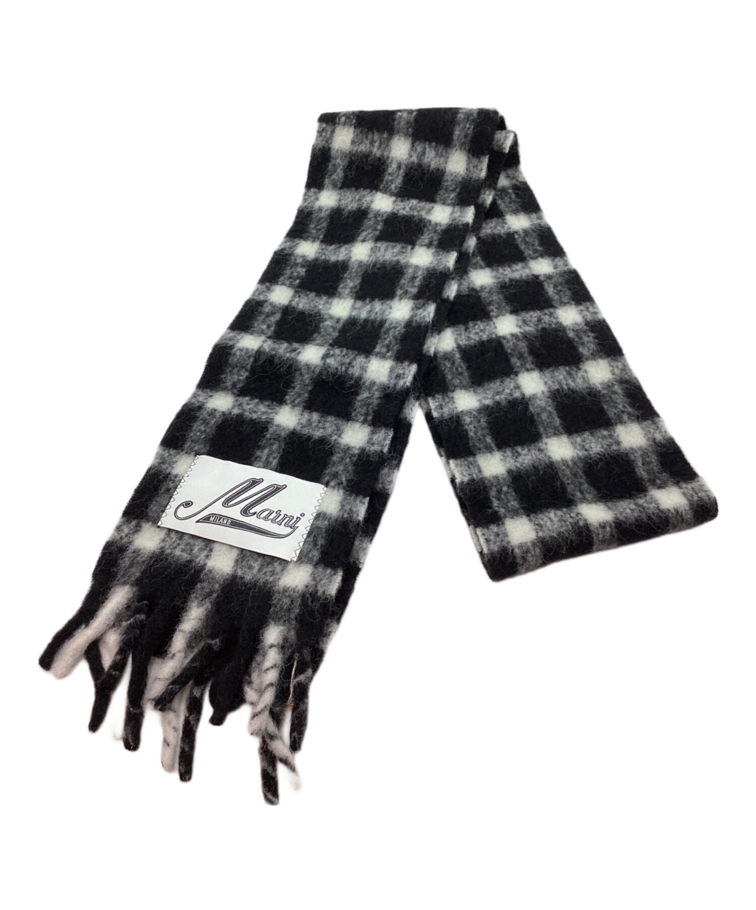 中古・古着通販】MARNI (マルニ) マフラー ホワイト×ブラック 未使用品