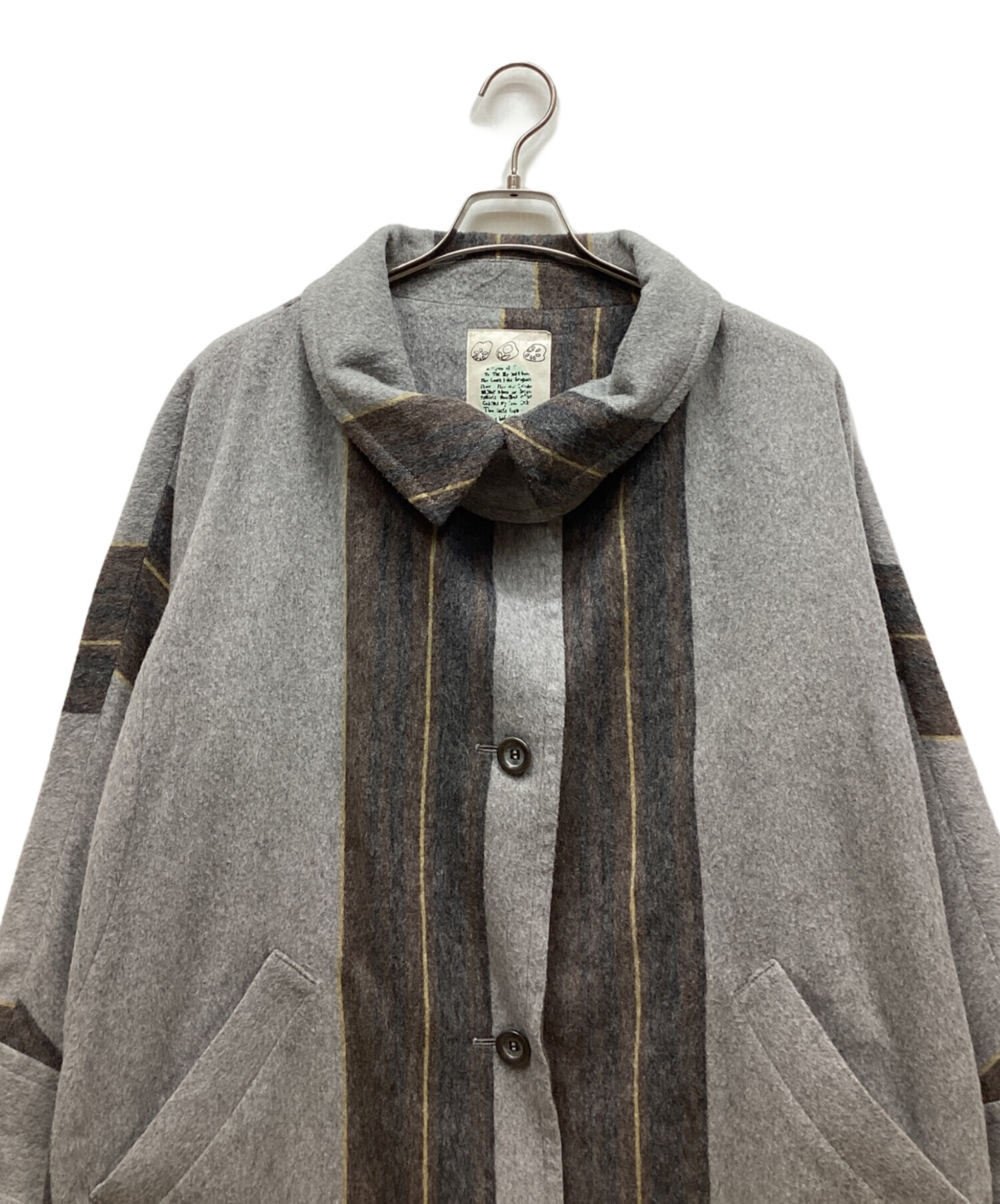 中古・古着通販】io comme io (イオコムイオ) コート グレー サイズ:38