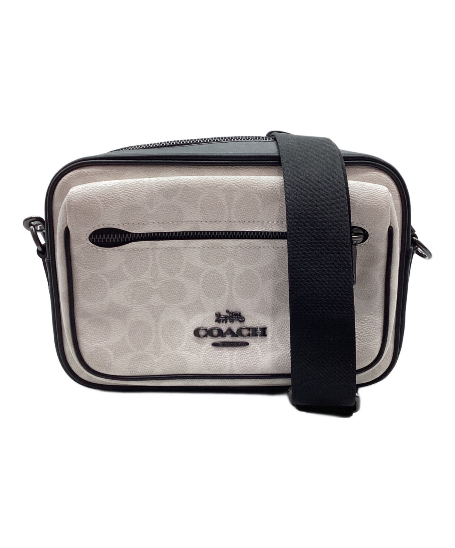 中古・古着通販】COACH (コーチ) ショルダーバッグ ホワイト×ブラック 