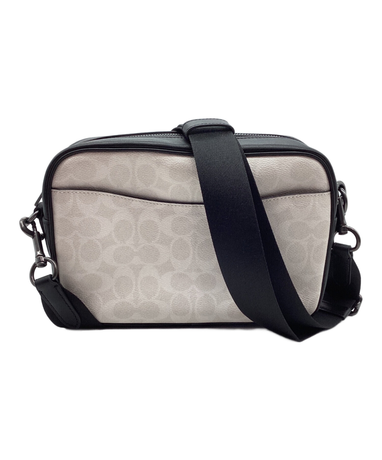 中古・古着通販】COACH (コーチ) ショルダーバッグ ホワイト×ブラック 