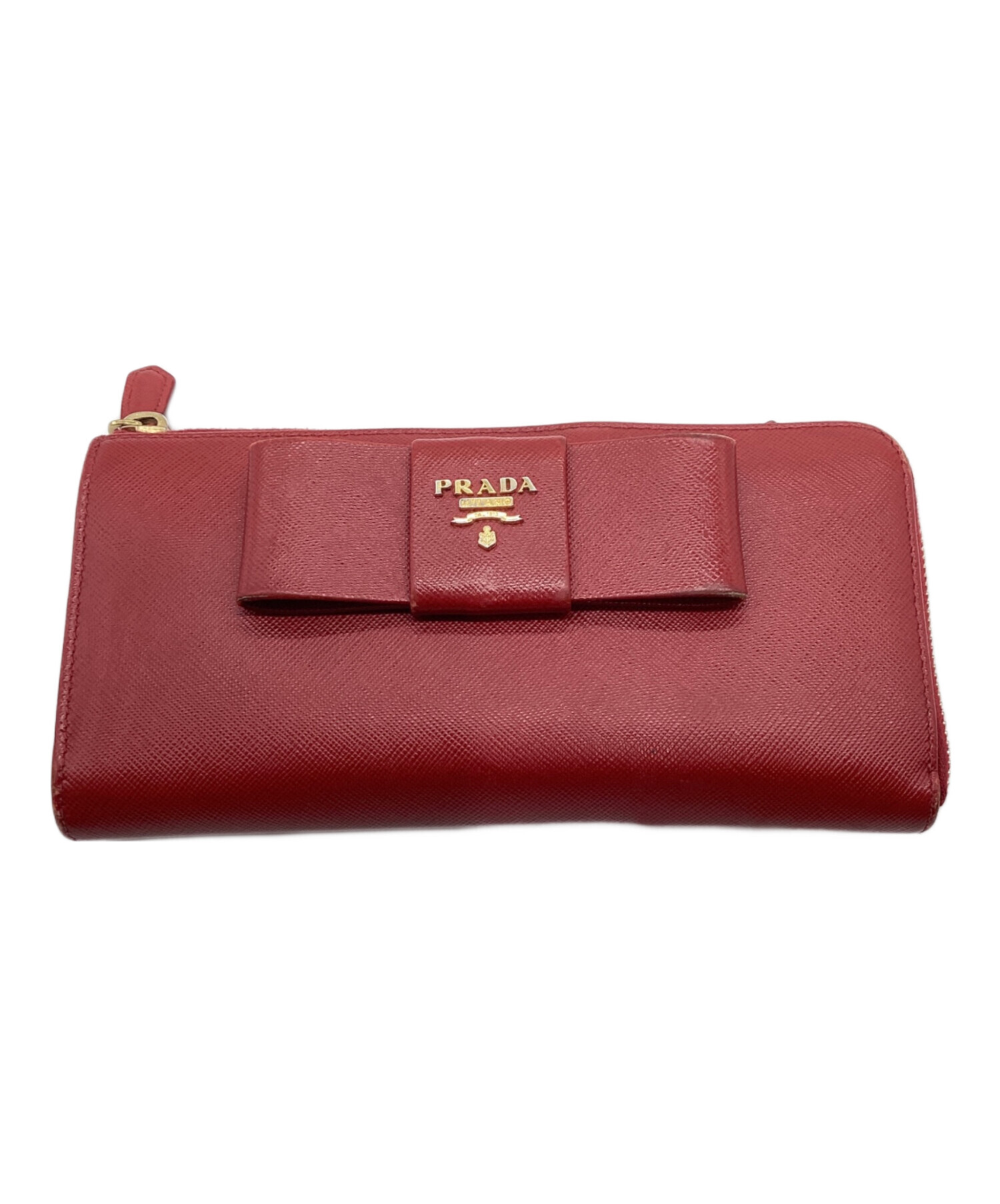 【新品未使用】PRADA コンパクト財布 レッド PRADA プラダ 三つ折り財布 レッド PRADA 三つ折り財布 レッド