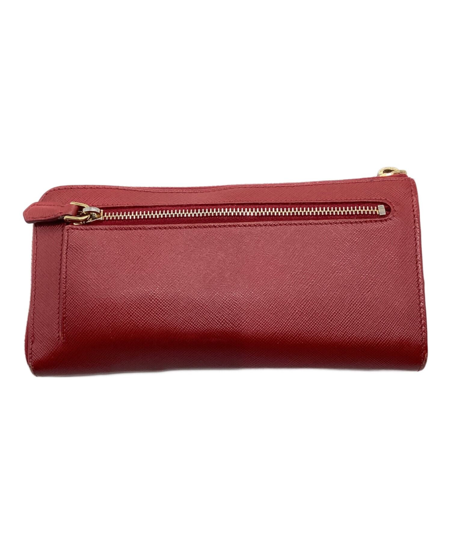 【週末限定お値下げ中‼️】PRADA 二つ折り財布　赤 中古・古着通販】PRADA (プラダ) 財布 レッド｜ブランド・古着通販