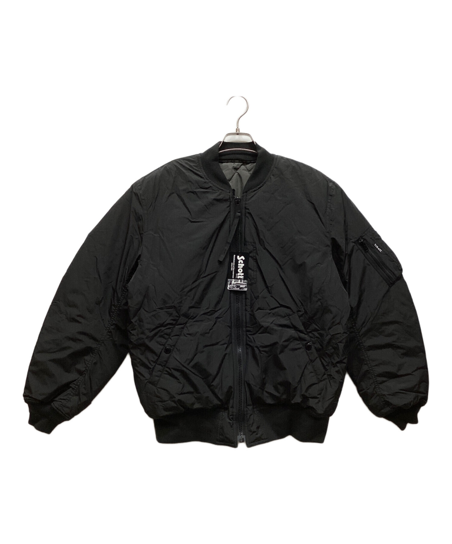 【良品】SCHOTT MA-1 リバーシブル フライトジャケット 黒系　L 中古・古着通販】Schott (ショット) リバーシブルフライトジャケット