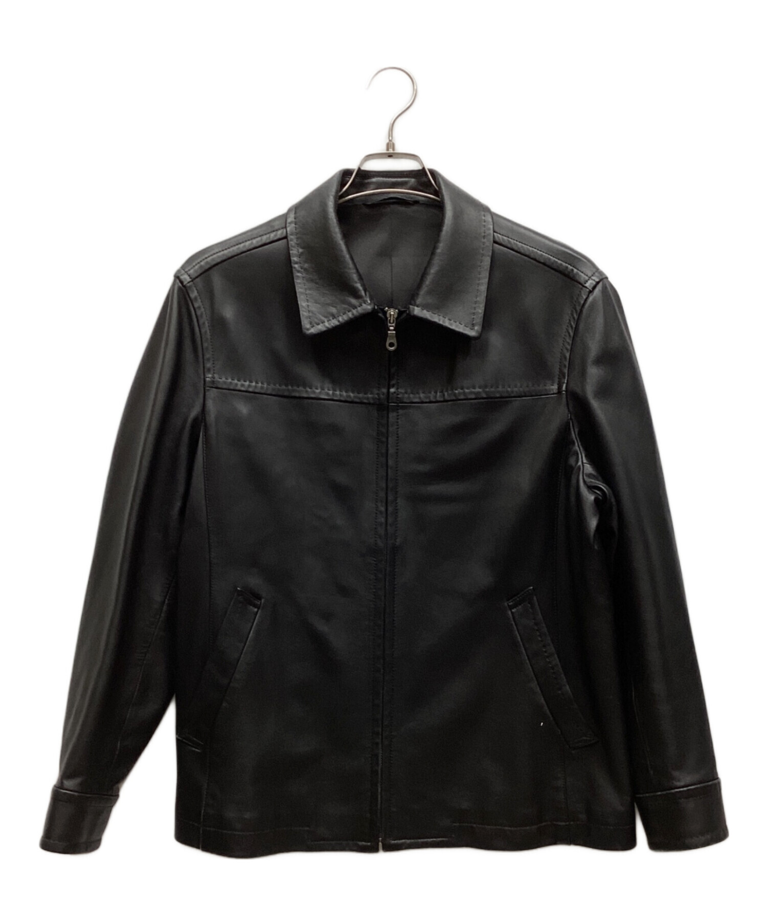 中古・古着通販】CHAPS (チャップス) レザージャケット ブラック