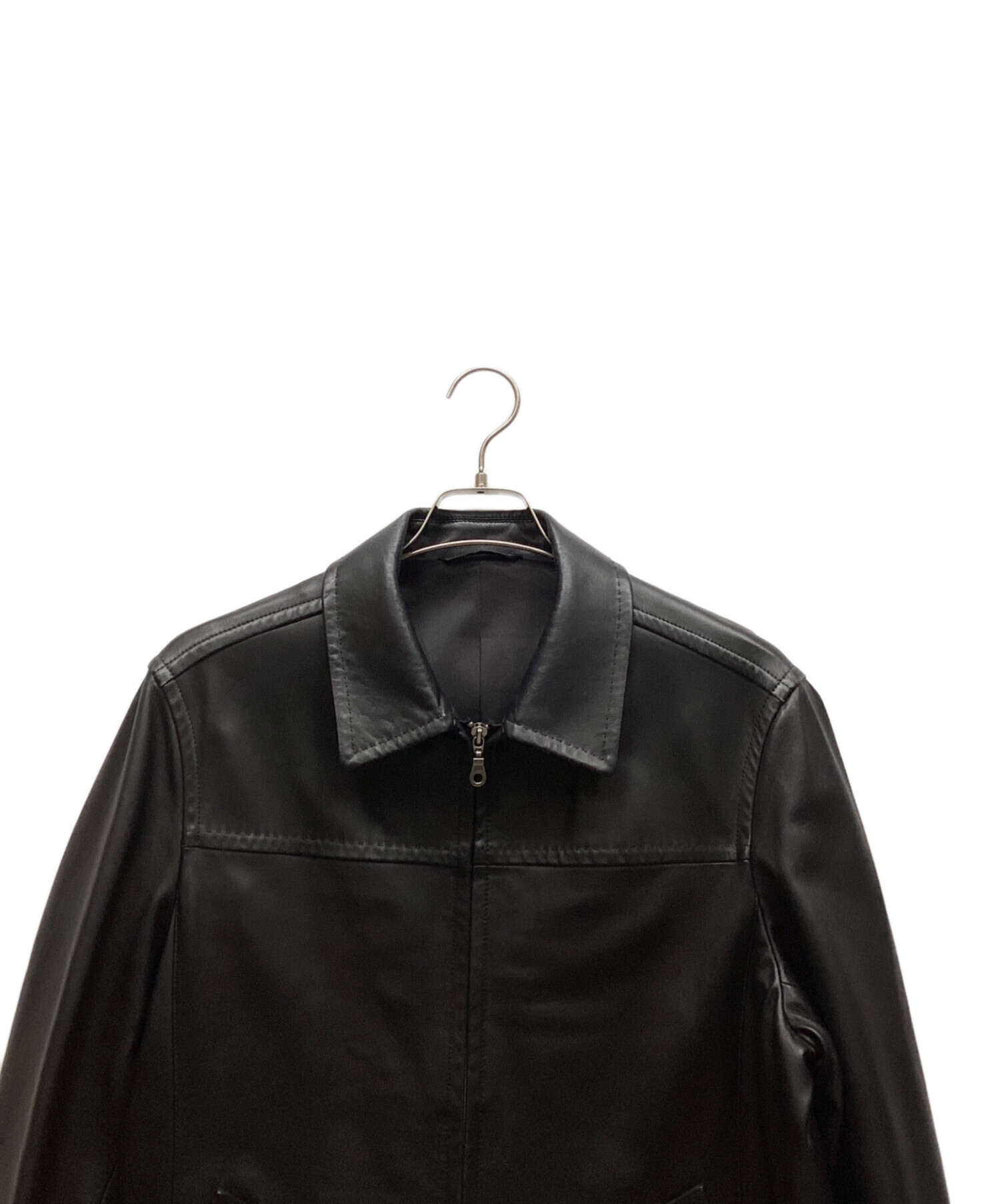 中古・古着通販】CHAPS (チャップス) レザージャケット ブラック 