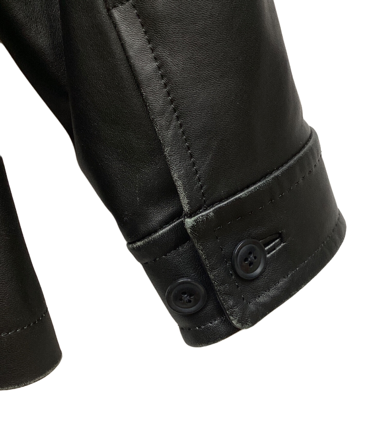 中古・古着通販】CHAPS (チャップス) レザージャケット ブラック 