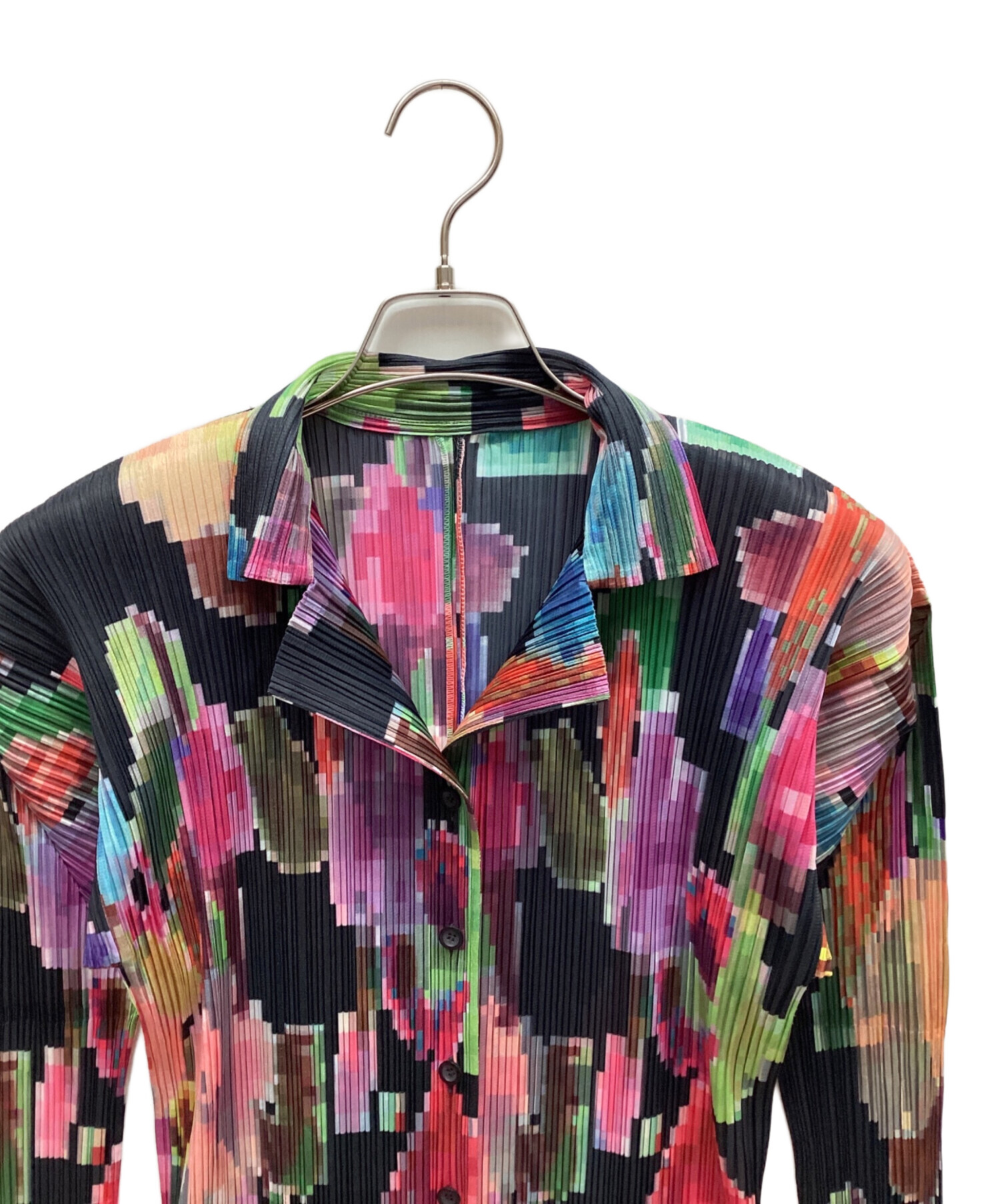 【未使用級】 プリーツ プリーズ ワンピース チュニック マルチカラー サイズ4 中古・古着通販】PLEATS PLEASE (プリーツプリーズ) シャツワンピース