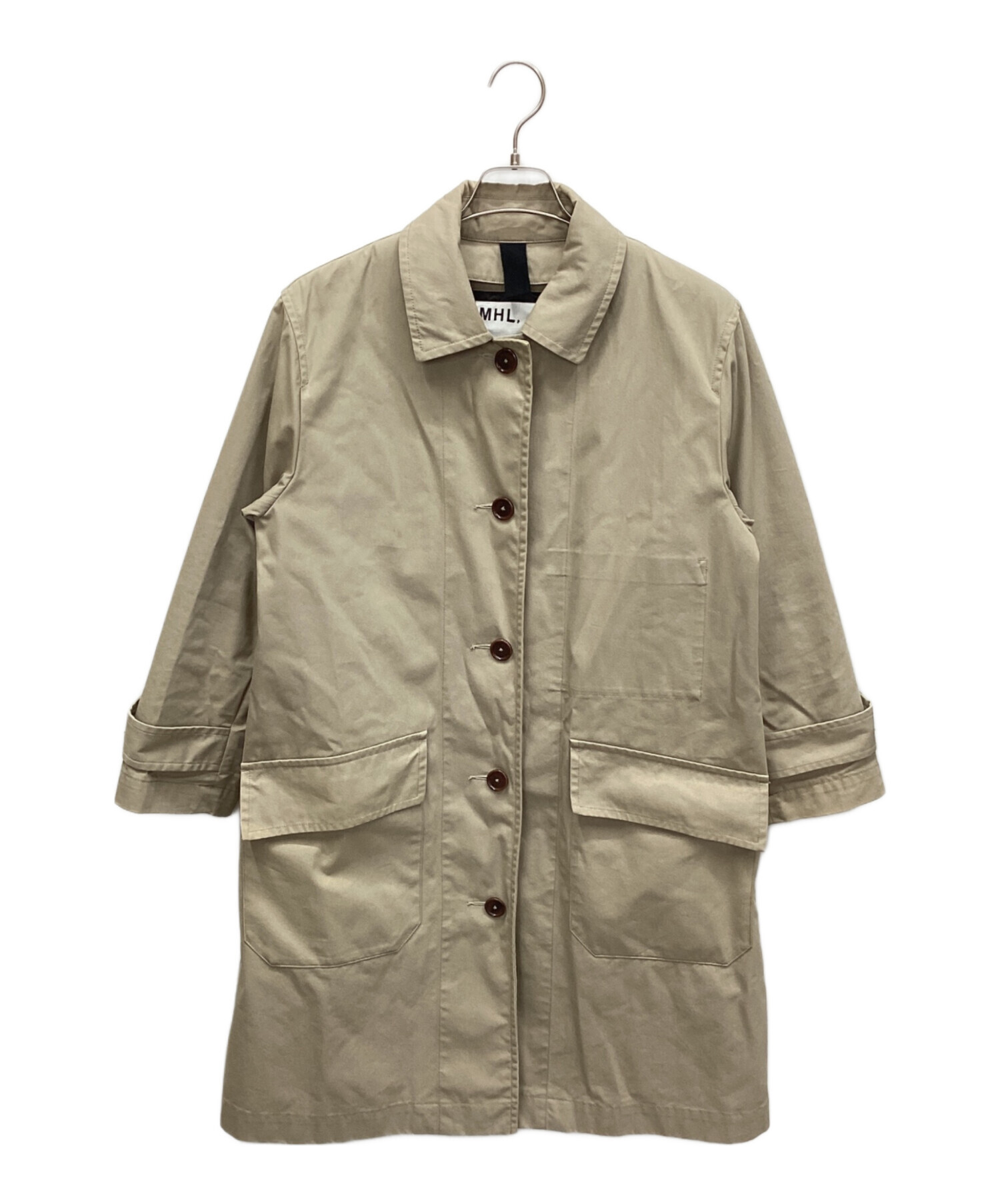 中古・古着通販】MHL (エムエイチエル) ステンカラーコート ベージュ  