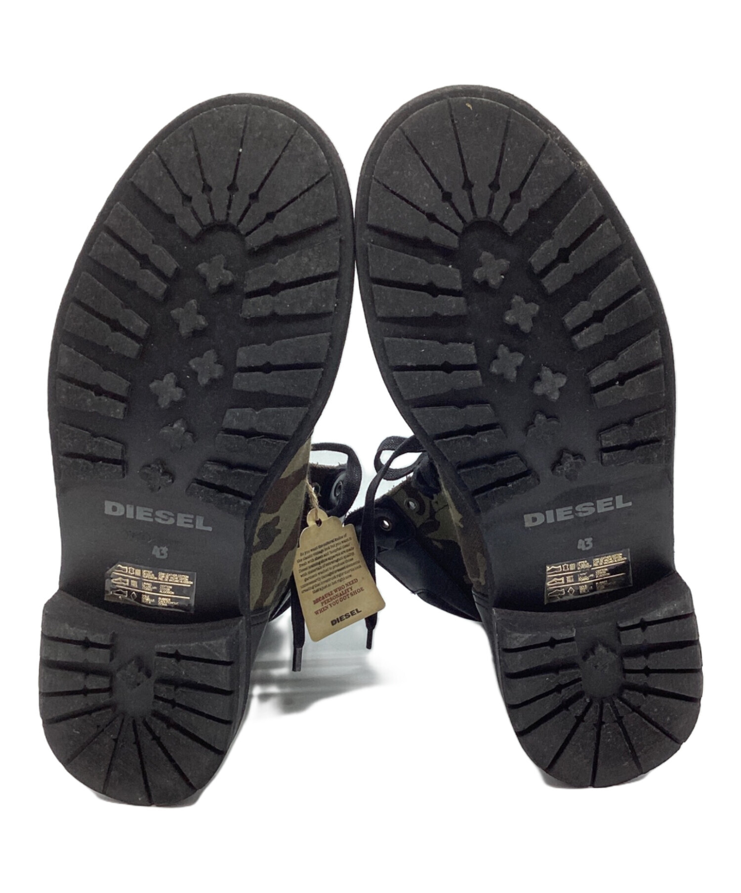 中古・古着通販】DIESEL (ディーゼル) ハイカットブーツ ブラック