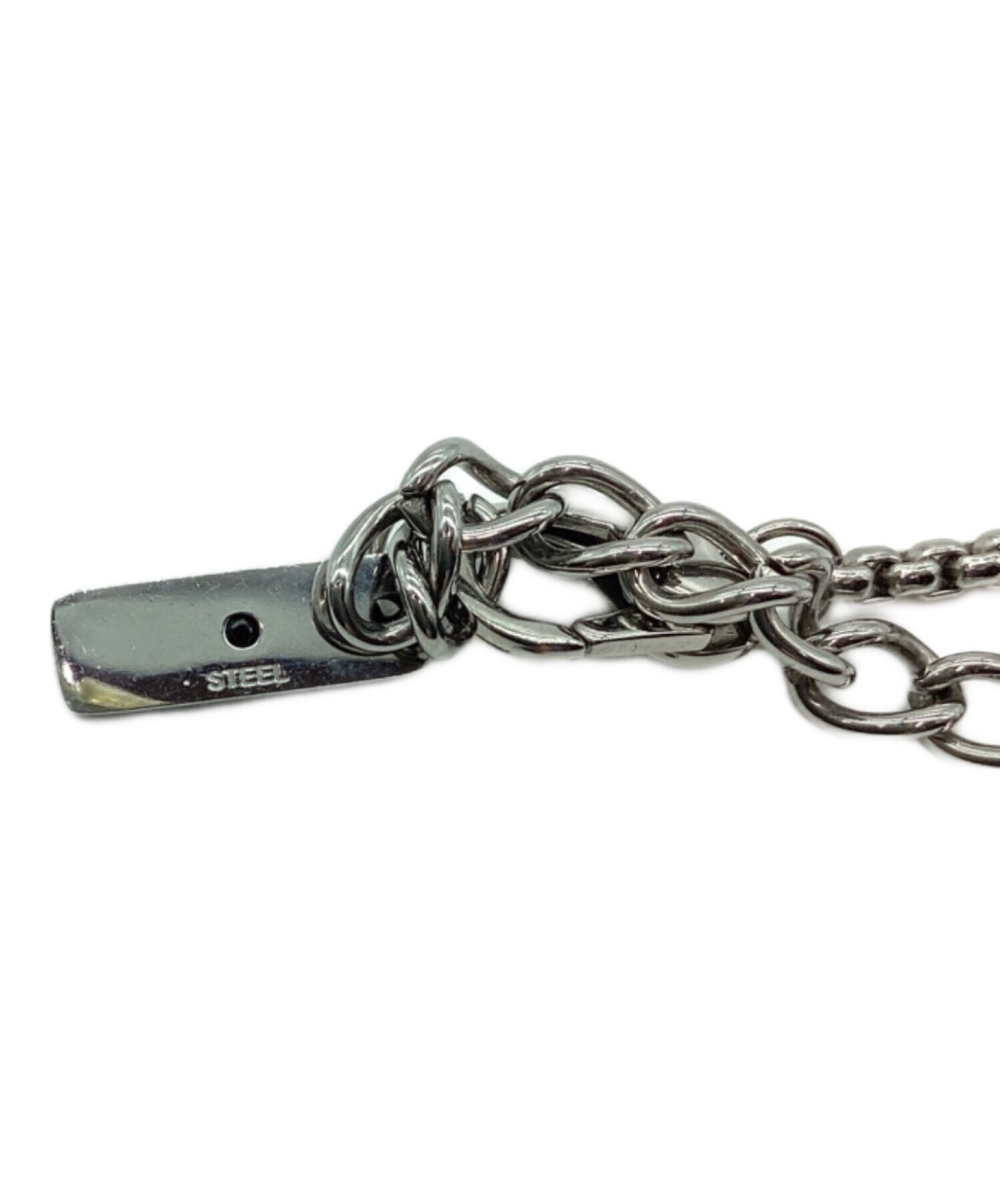 中古・古着通販】DIESEL (ディーゼル) ロゴプレートネックレス