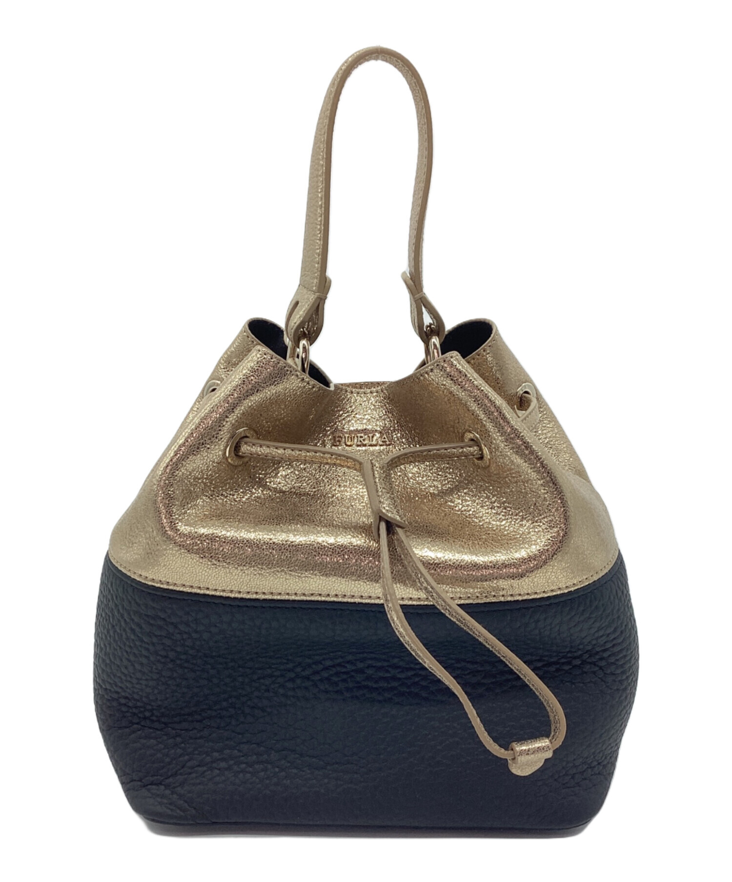 中古・古着通販】FURLA (フルラ) 巾着ショルダーバッグ ブラック