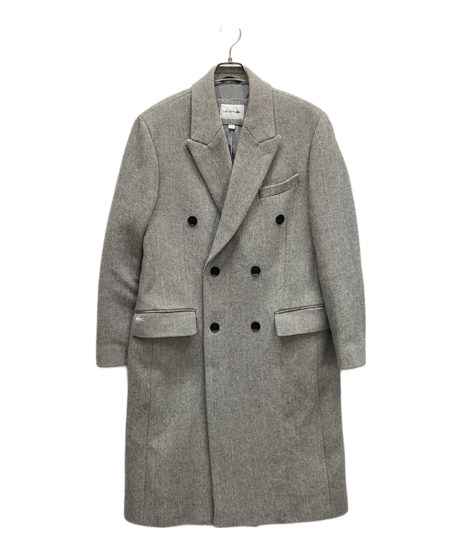 中古・古着通販】LACOSTE (ラコステ) ヘリンボーンロングウールコート