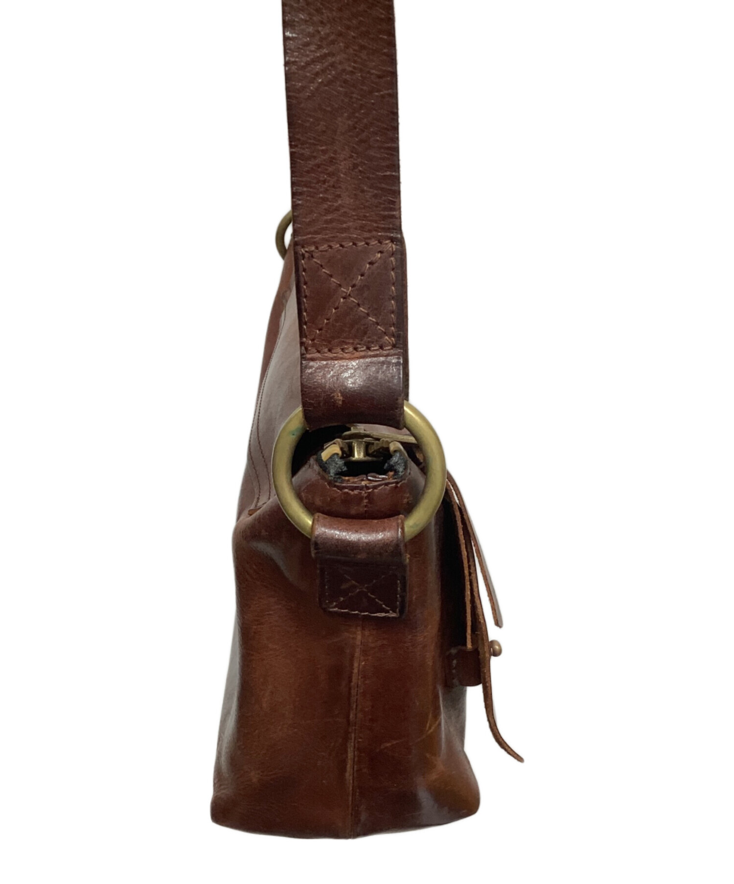 美品✨ RYU リュウ ボディバッグ ショルダーバッグ ブラウン レザー 中古・古着通販】RYU (リュウ) SQUARE BODY BAG レザーボディバッグ