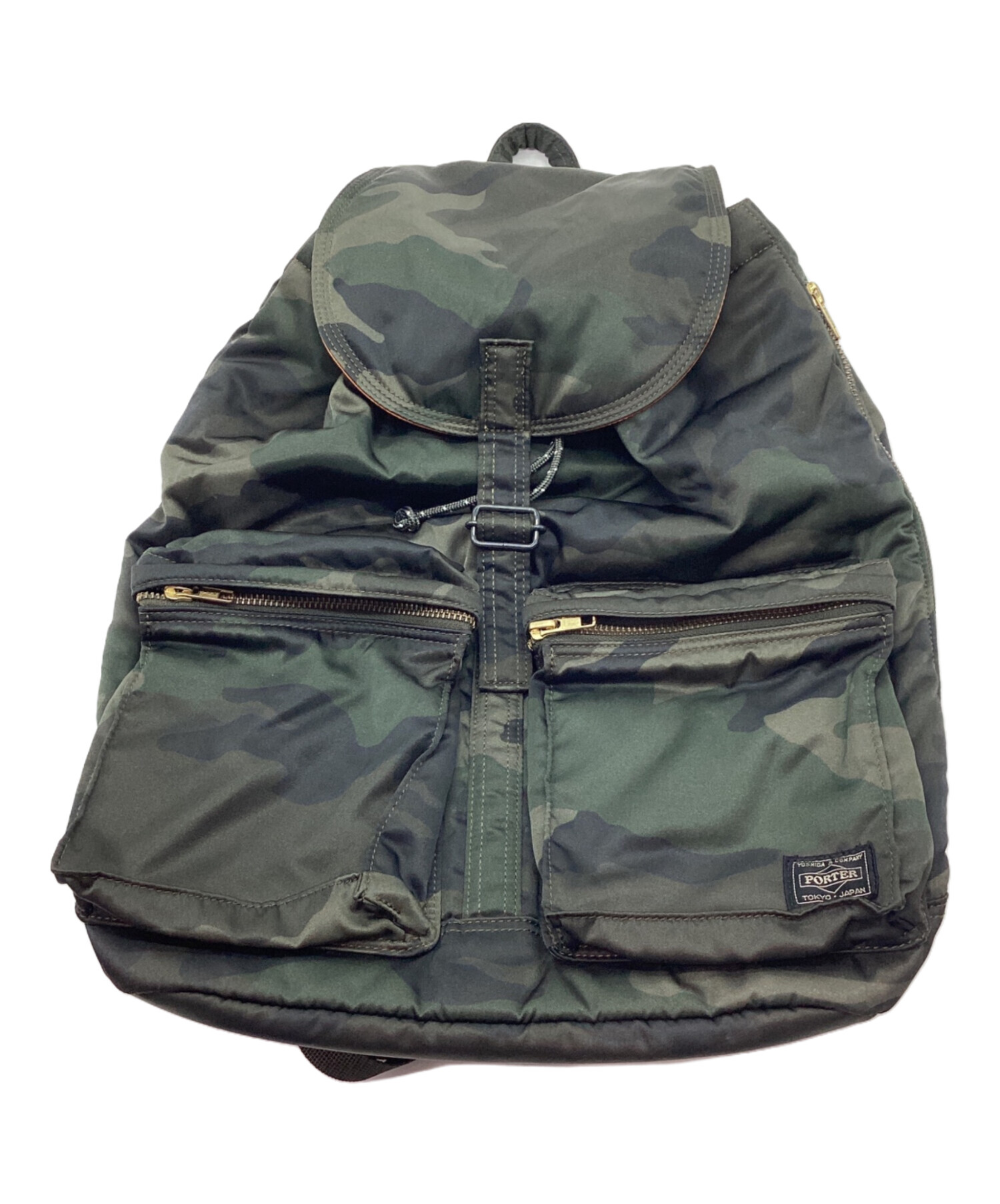 中古・古着通販】PORTER (ポーター) バックパック グリーン×ブラック 