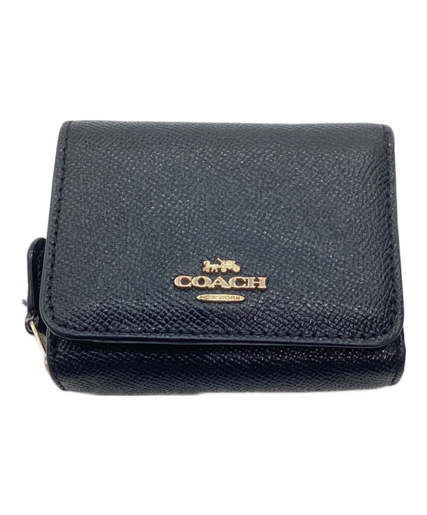 中古・古着通販】COACH (コーチ) 3つ折り財布 ブラック｜ブランド 