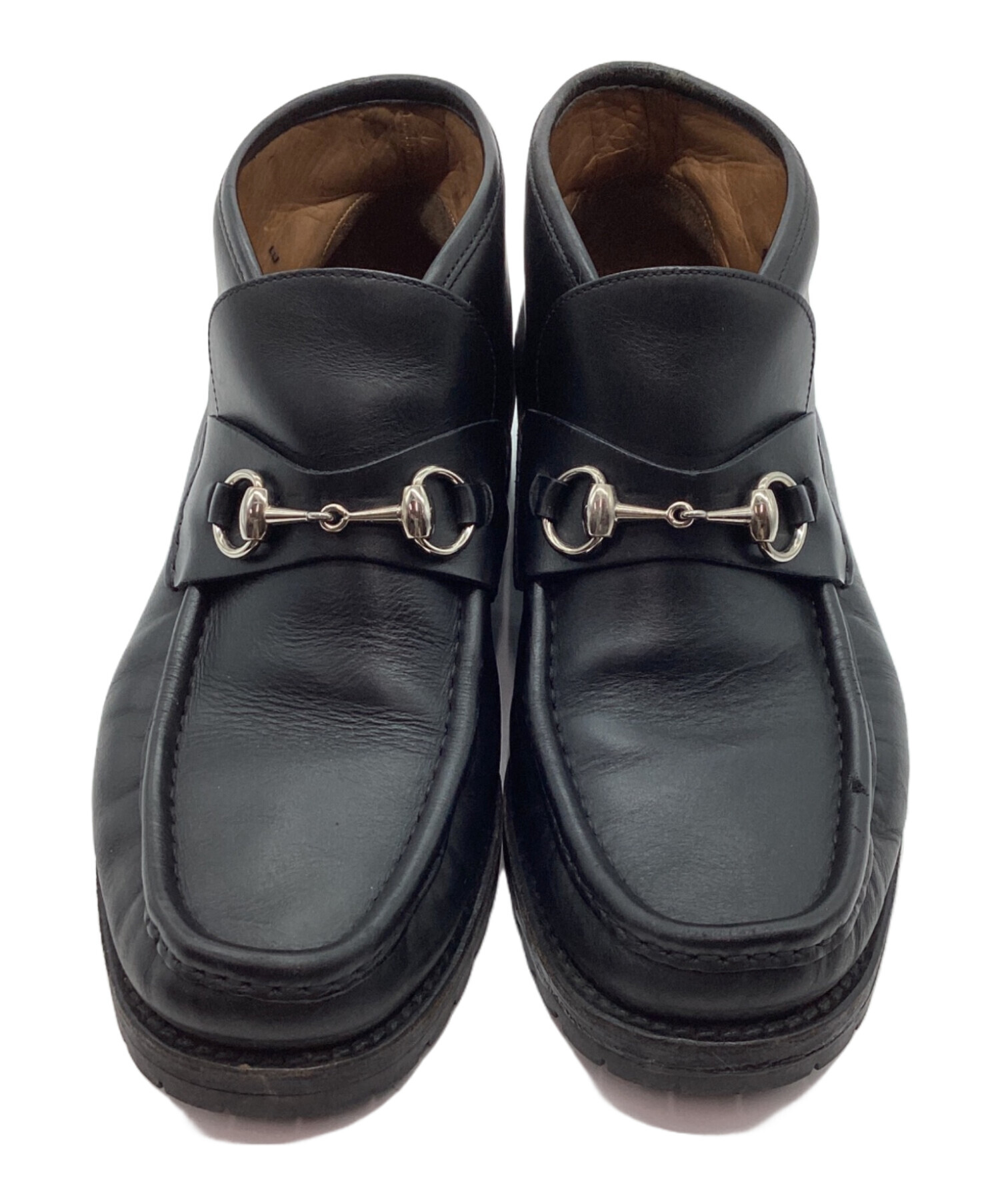 中古・古着通販】GUCCI (グッチ) ホースビットブーツ ブラック サイズ 